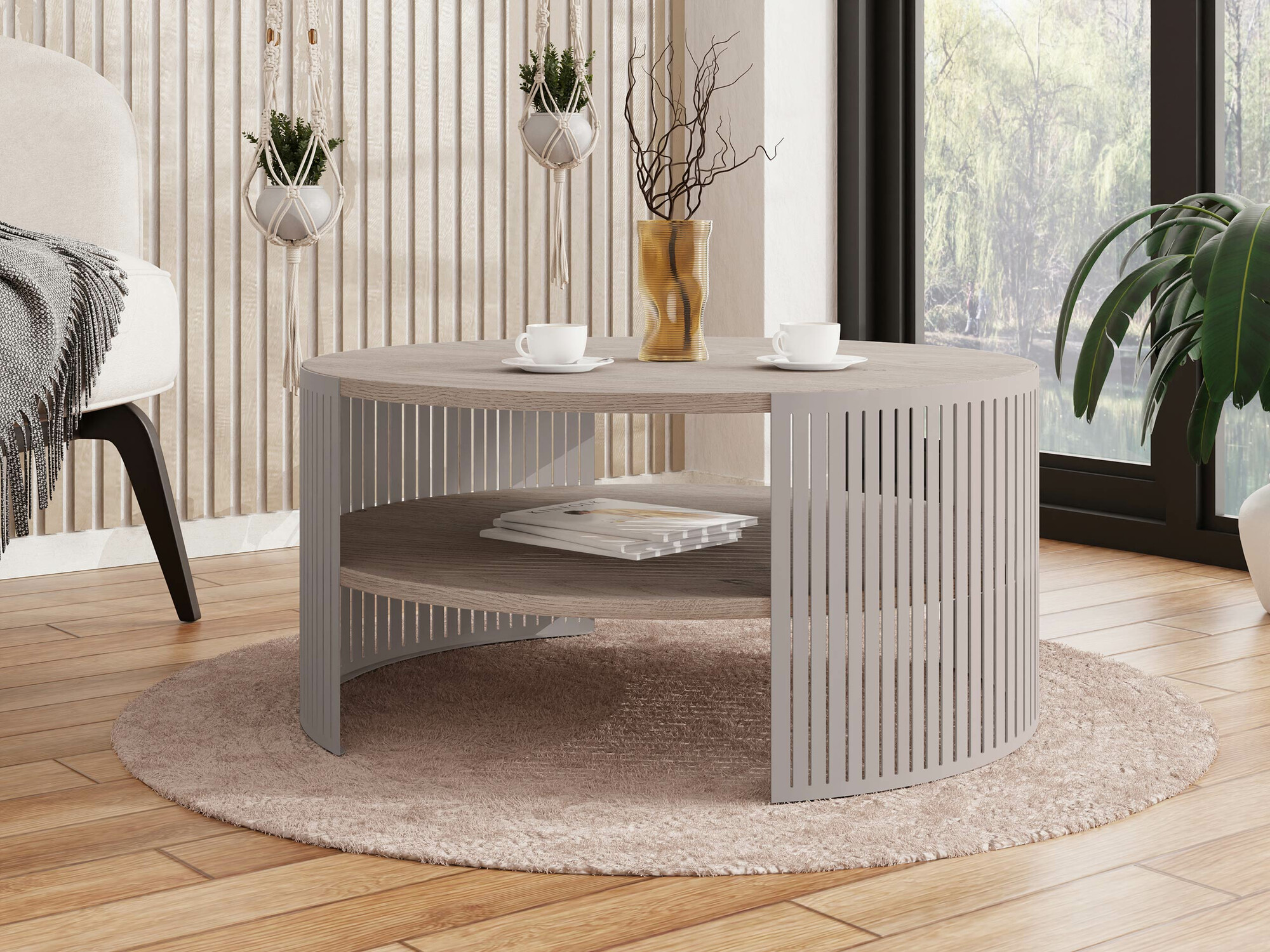 Tavolino da caffè Civer VIII (Cachemire + Luminoso legno)