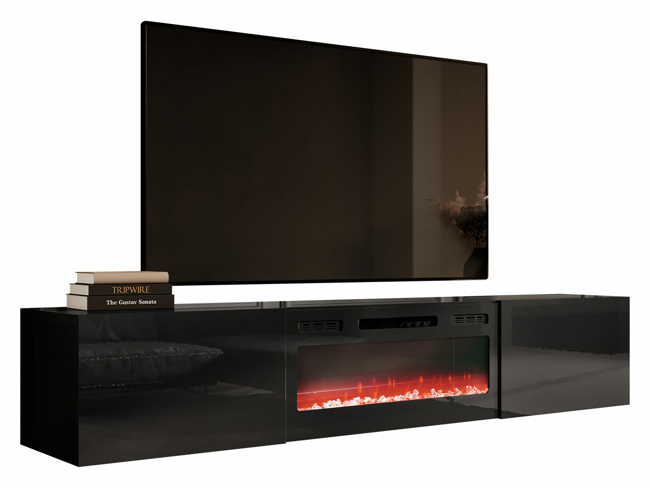 Mobile porta TV Imago I (Nero + Nero lucido)