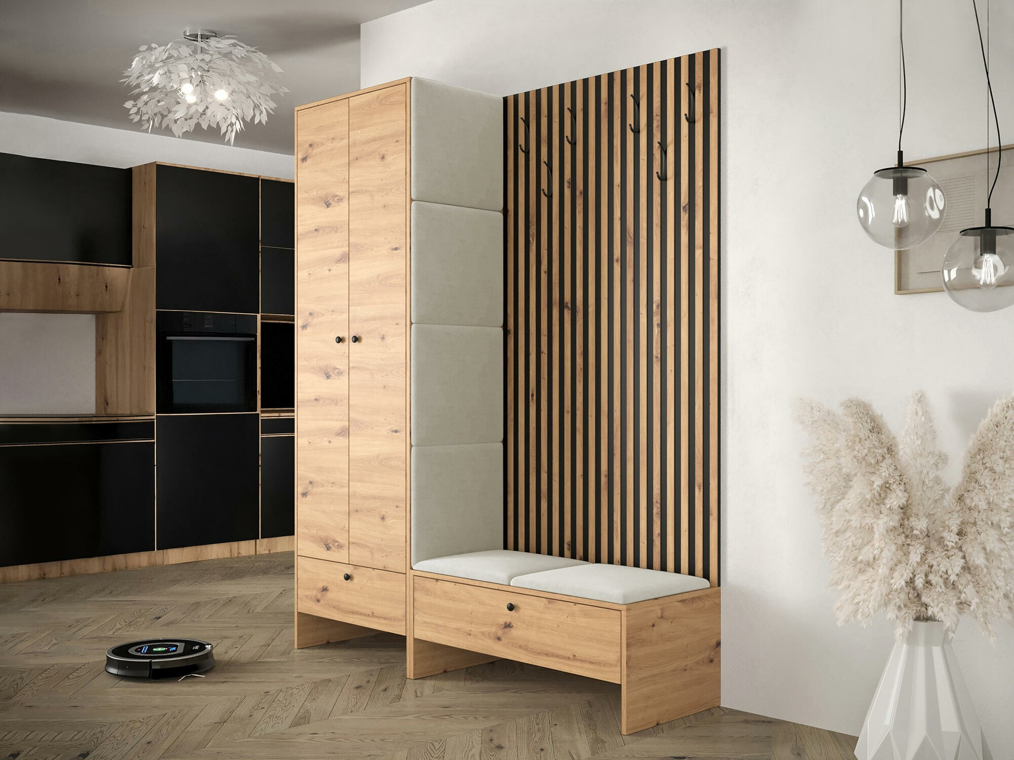 Set arredo da corridoio Donio III (Rovere Artisan + Manila 02)
