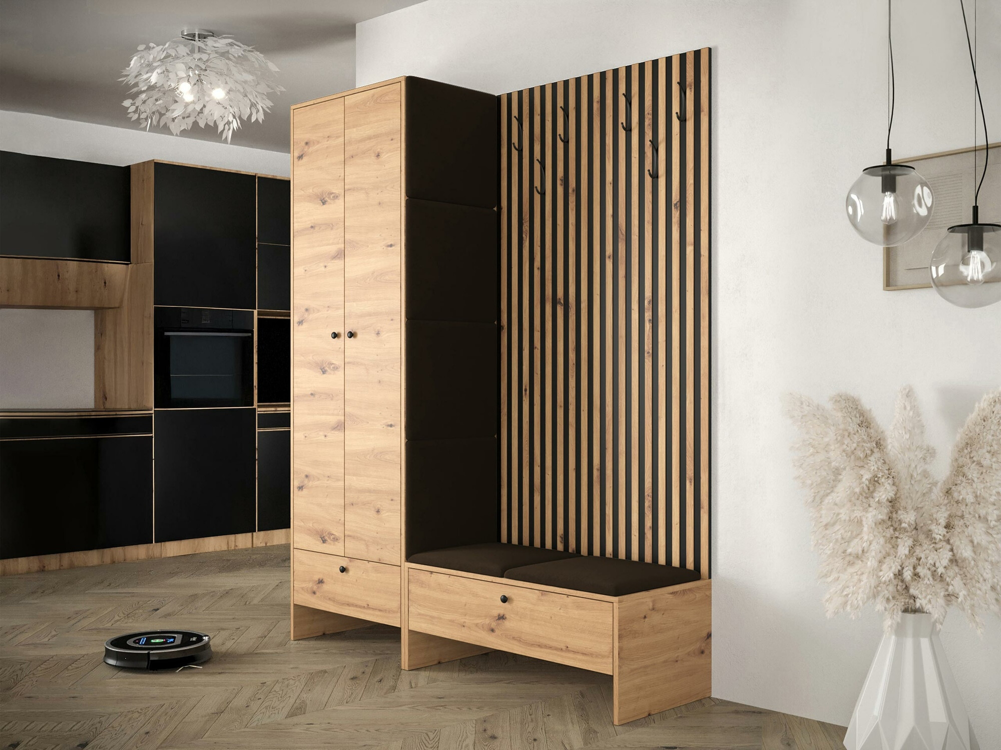 Set arredo da corridoio Donio III (Rovere Artisan + Manila 04)