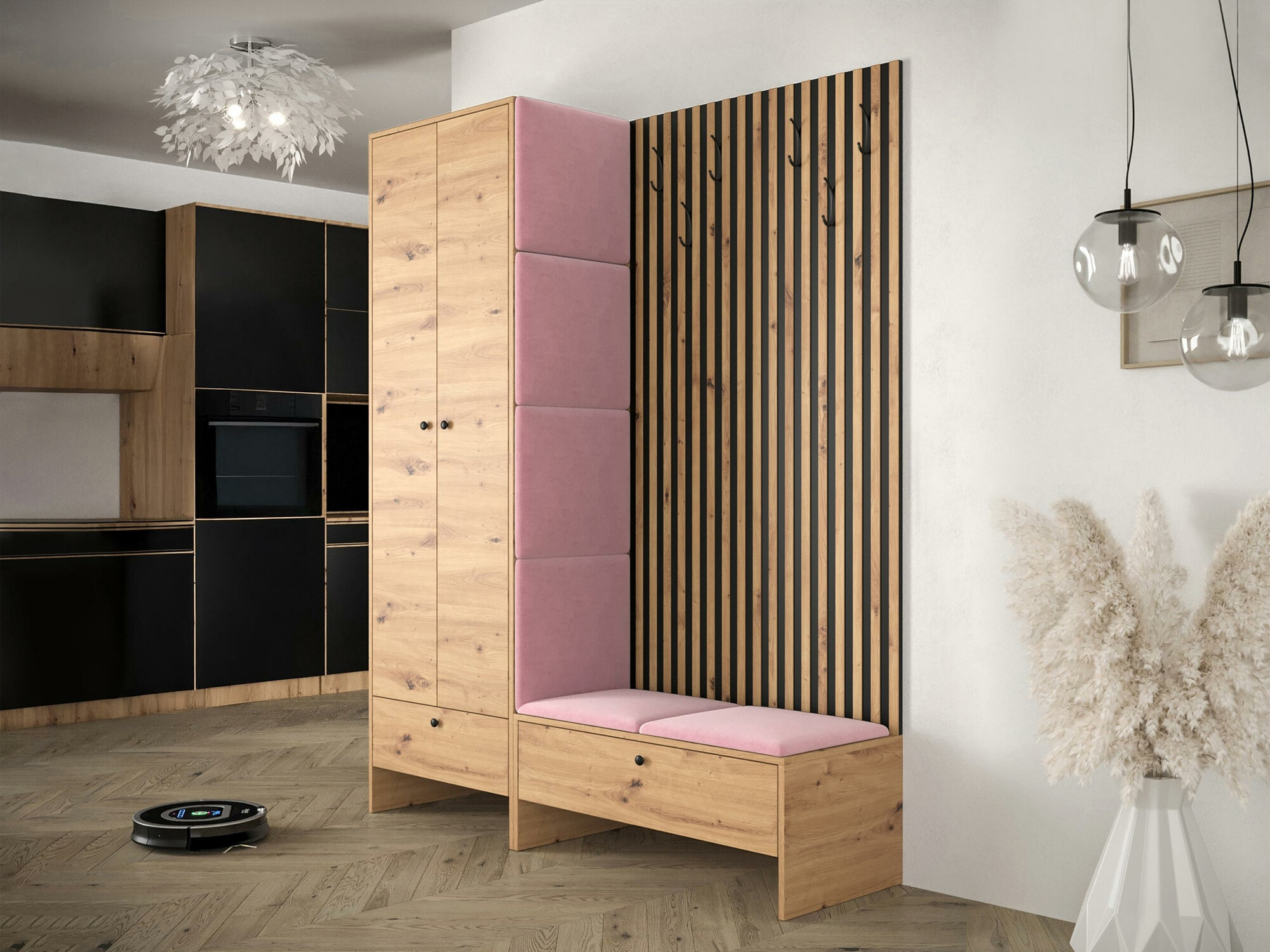 Set arredo da corridoio Donio III (Rovere Artisan + Manila 09)