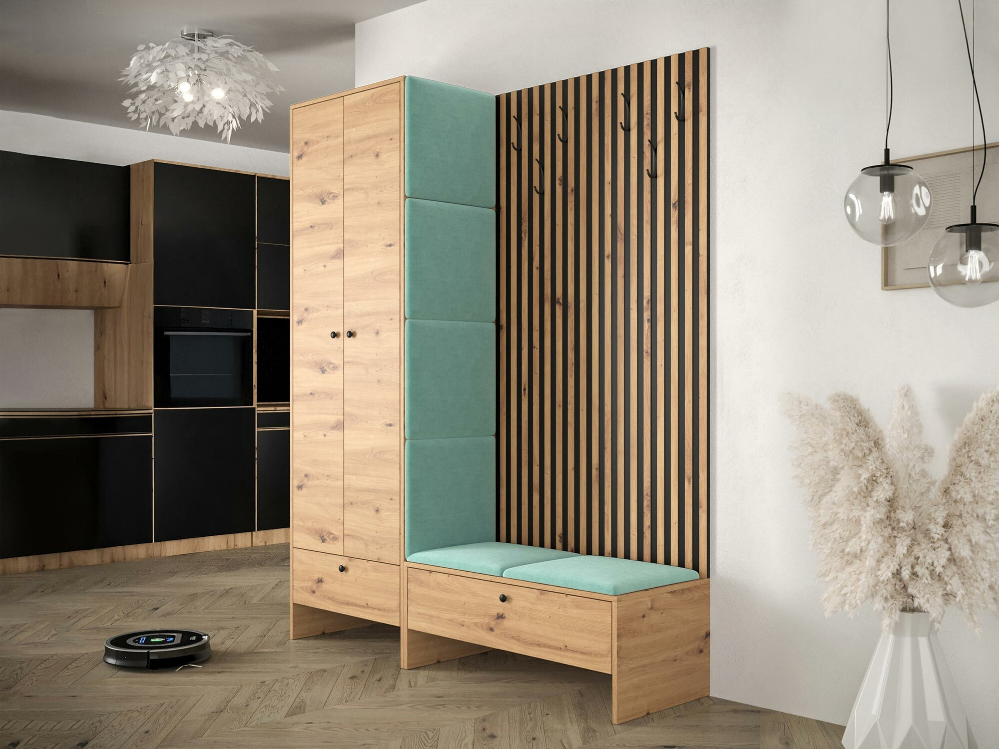 Set arredo da corridoio Donio III (Rovere Artisan + Manila 11)