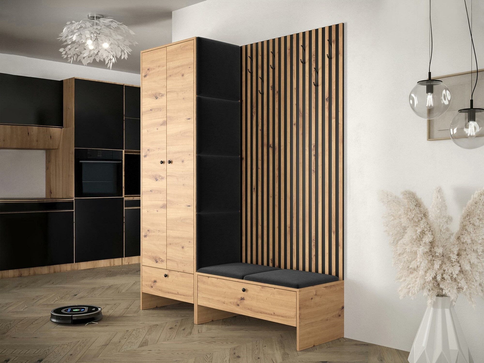 Set arredo da corridoio Donio III (Rovere Artisan + Manila 18)