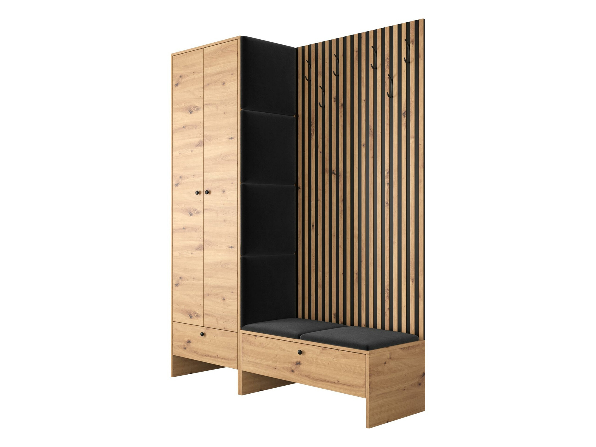 Set arredo da corridoio Donio III (Rovere Artisan + Manila 18)