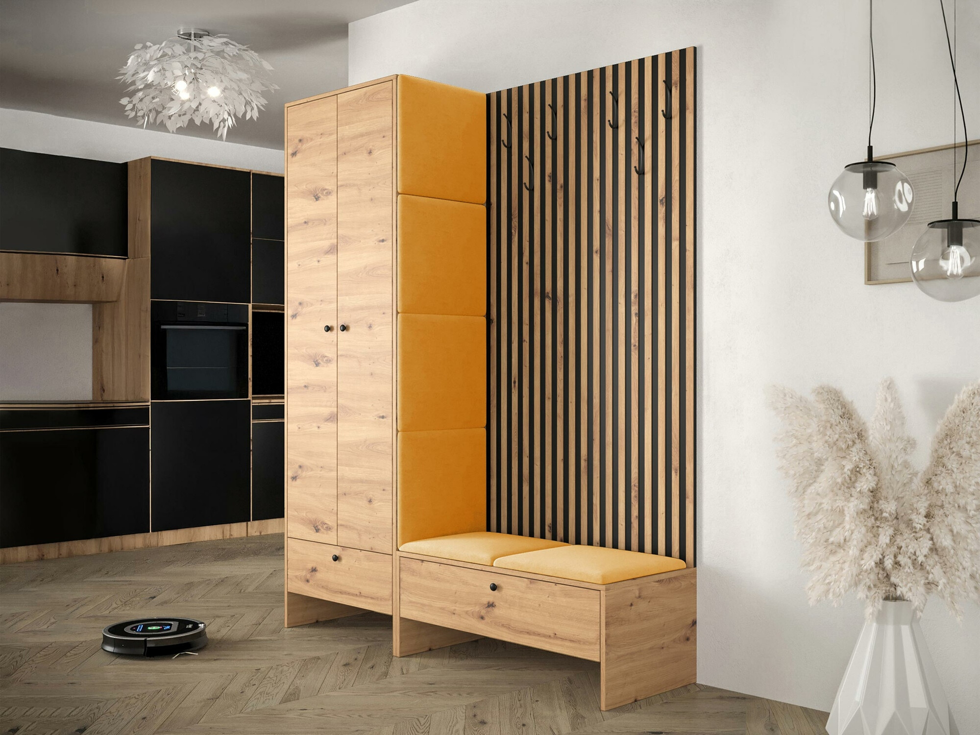 Set arredo da corridoio Donio III (Rovere Artisan + Manila 32)