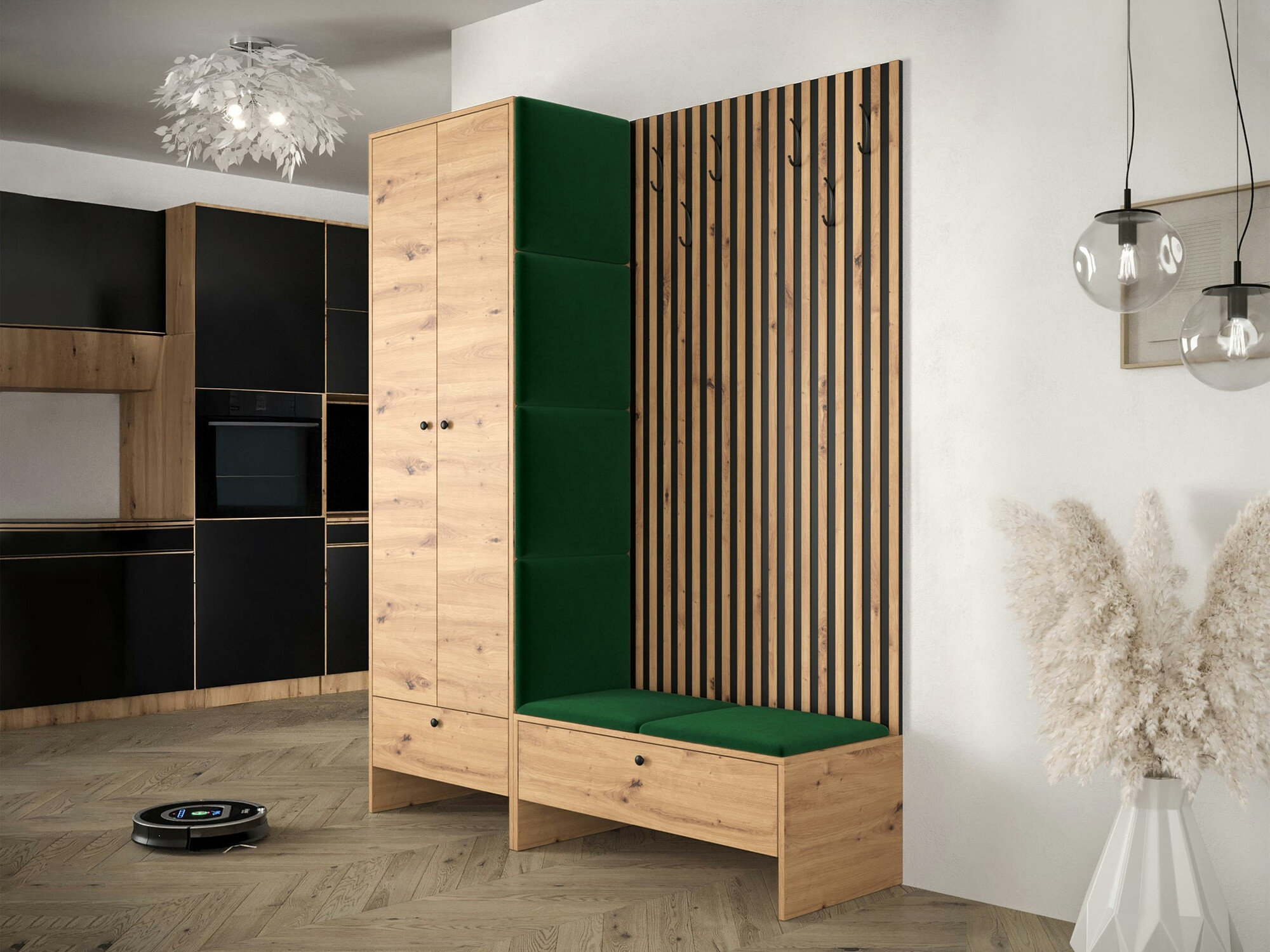 Set arredo da corridoio Donio III (Rovere Artisan + Manila 35)