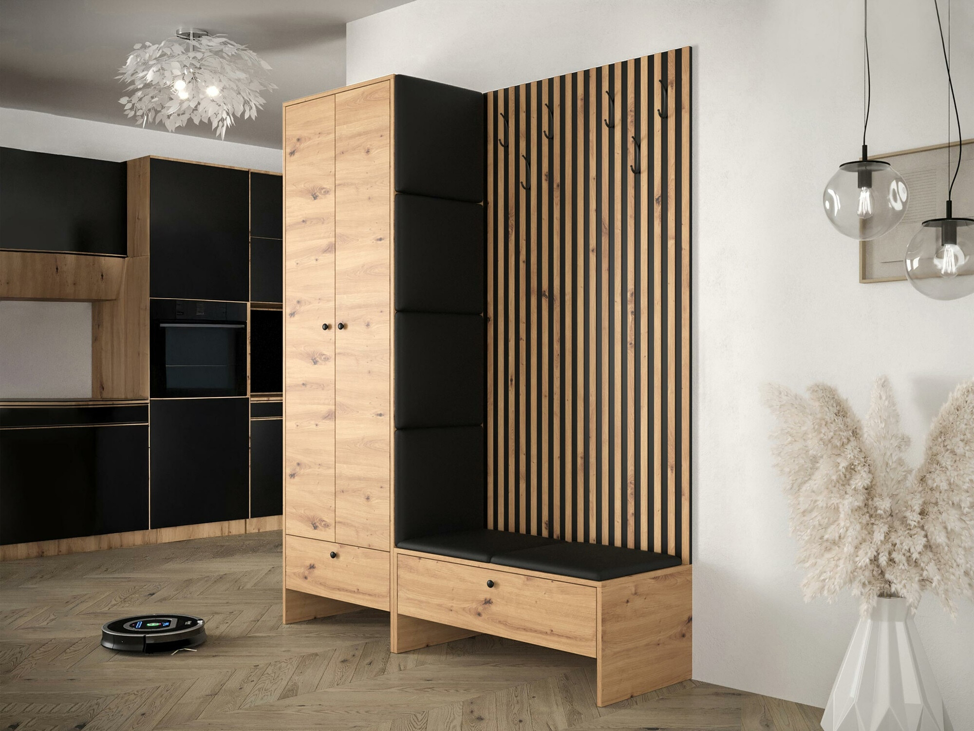 Set arredo da corridoio Donio III (Rovere Artisan + Soft 011)