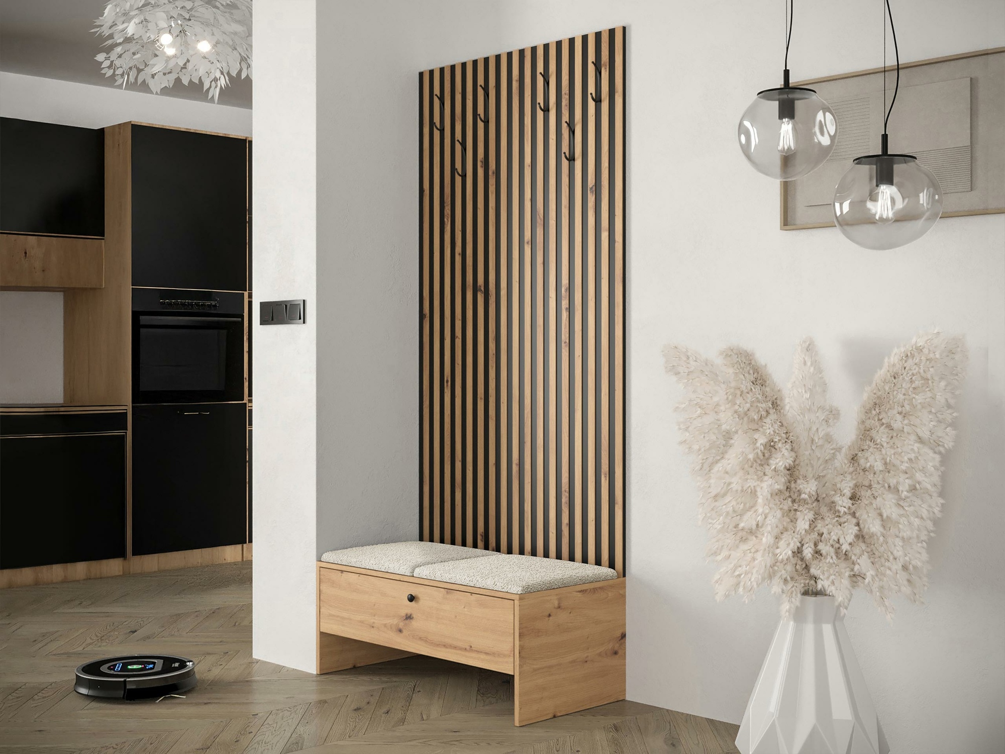 Set arredo da corridoio Donio IV (Rovere Artisan + Abriamo 03)