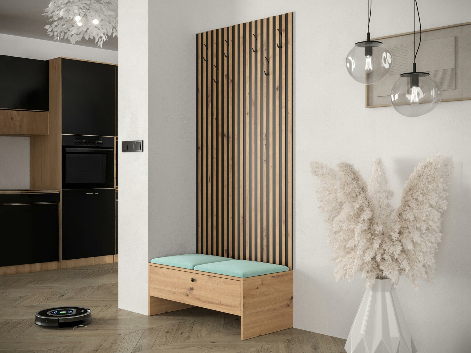 Set arredo da corridoio Donio IV (Rovere Artisan + Manila 11)