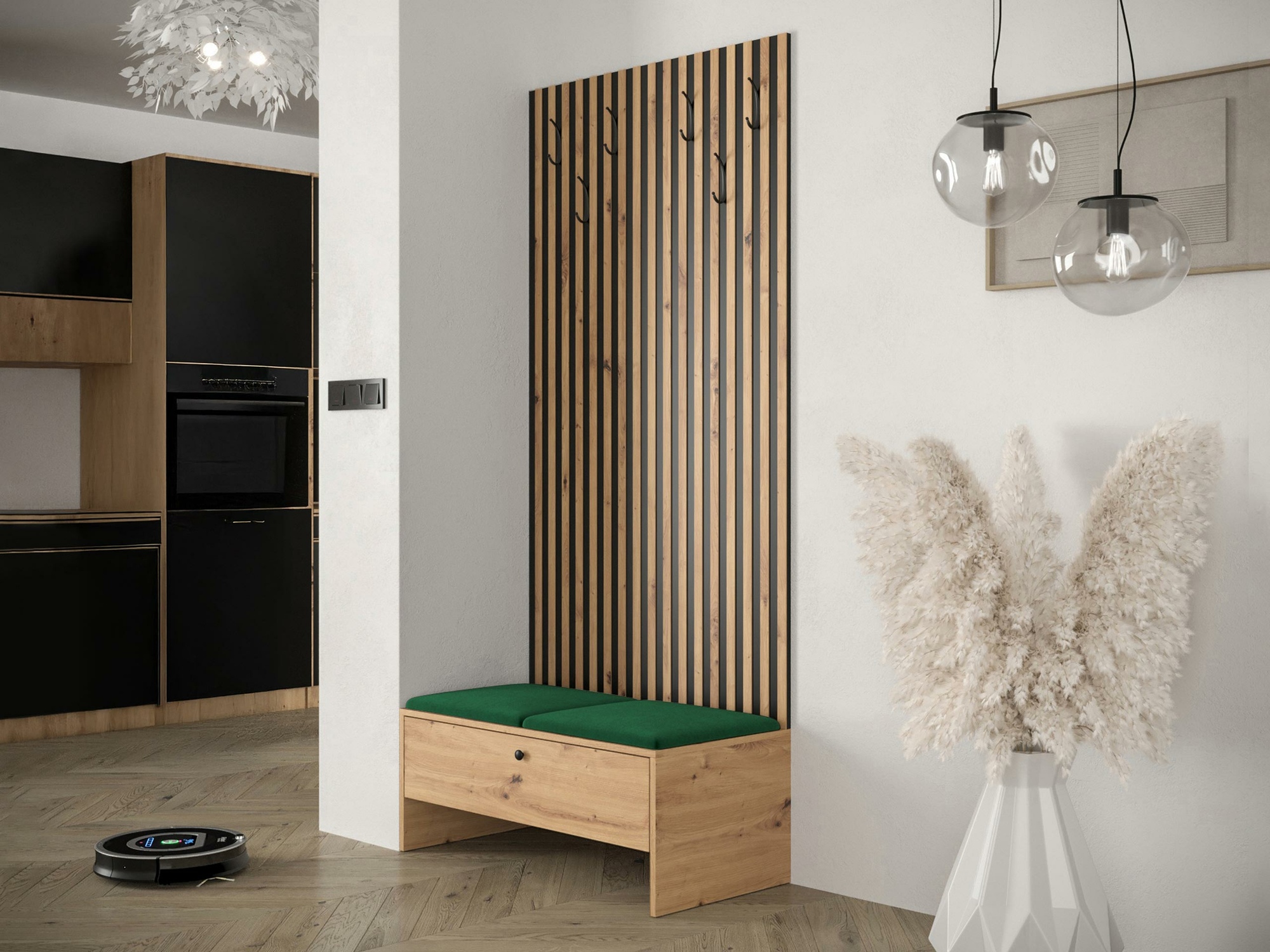 Set arredo da corridoio Donio IV (Rovere Artisan + Manila 35)