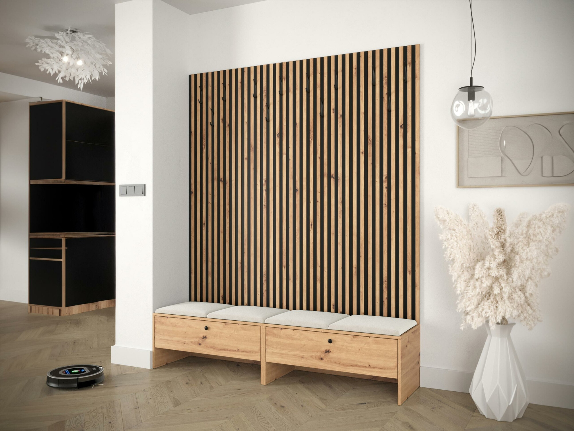 Set arredo da corridoio Donio V (Rovere Artisan + Manila 02)