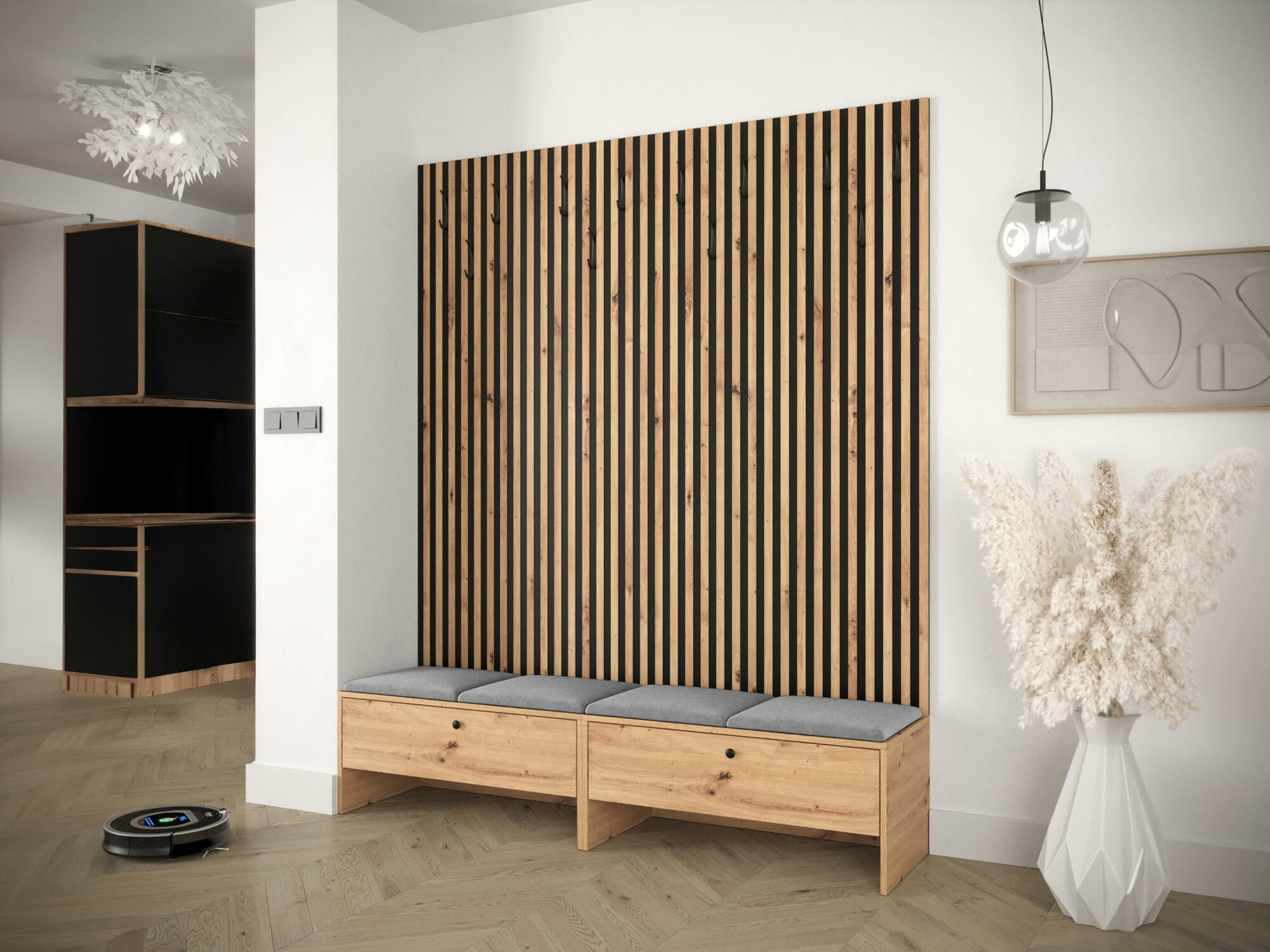 Set arredo da corridoio Donio V (Rovere Artisan + Manila 16)