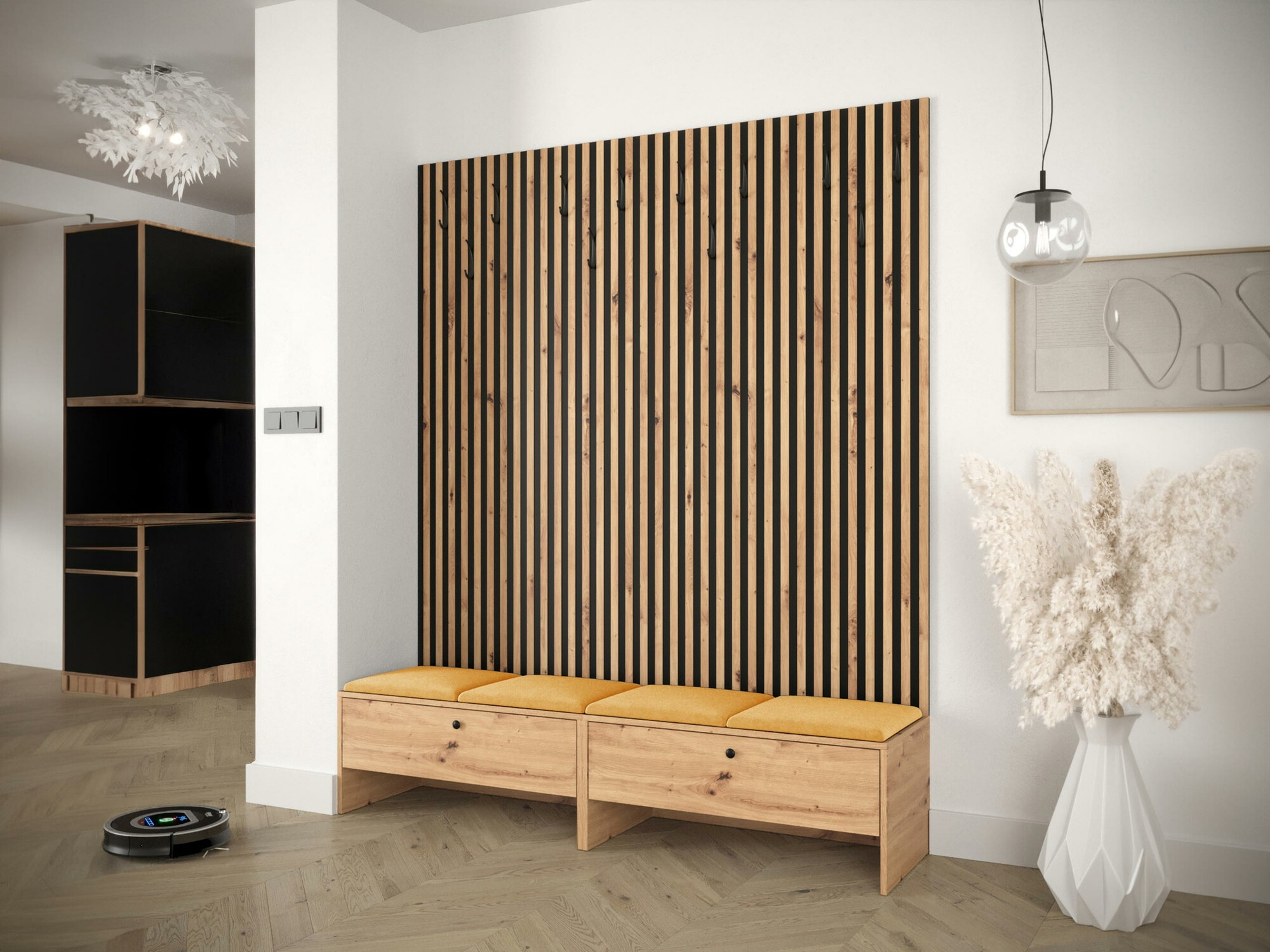 Set arredo da corridoio Donio V (Rovere Artisan + Manila 32)