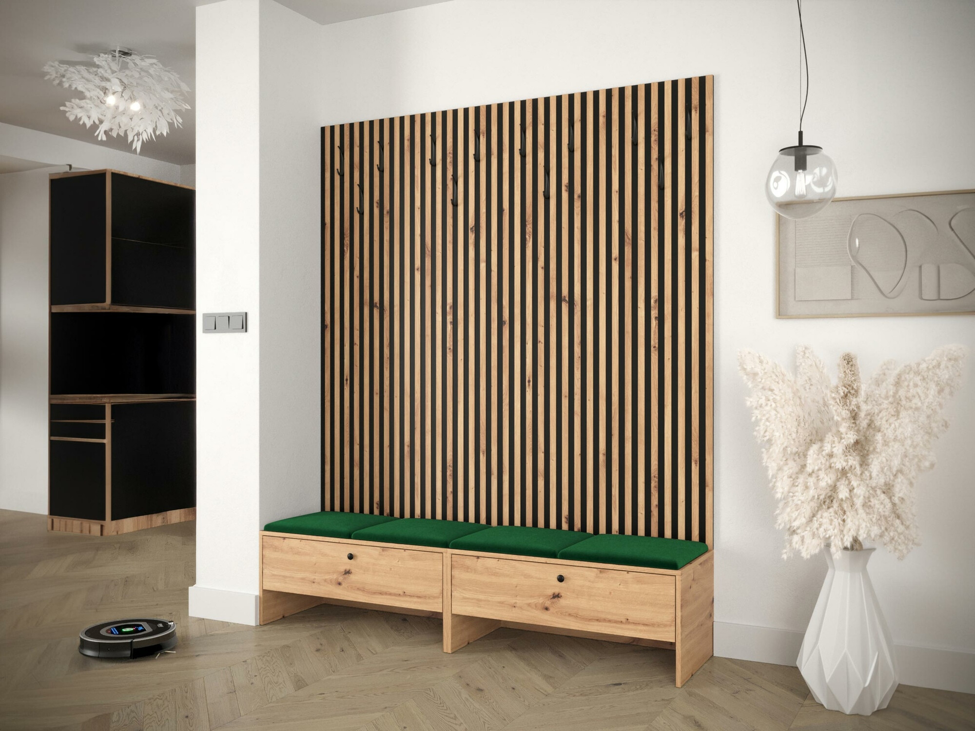 Set arredo da corridoio Donio V (Rovere Artisan + Manila 35)