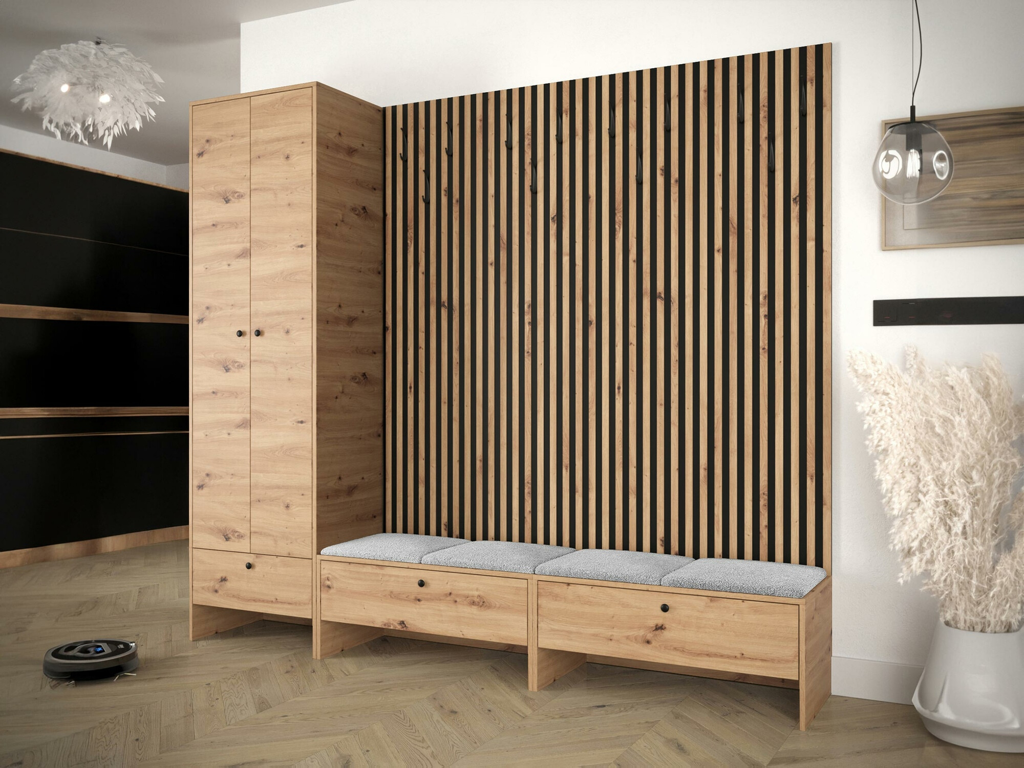 Set arredo da corridoio Donio VI (Rovere Artisan + Abriamo 06)