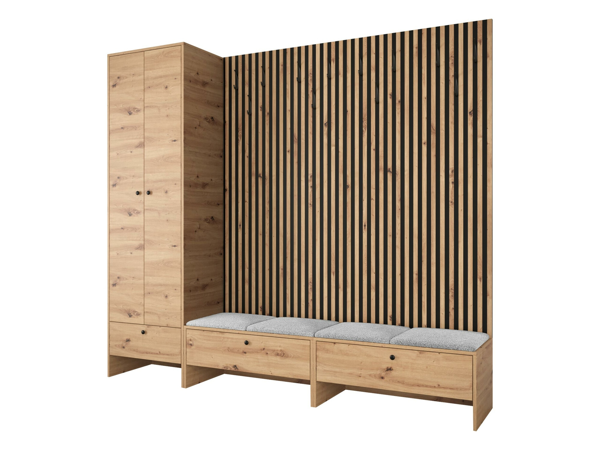 Set arredo da corridoio Donio VI (Rovere Artisan + Abriamo 06)