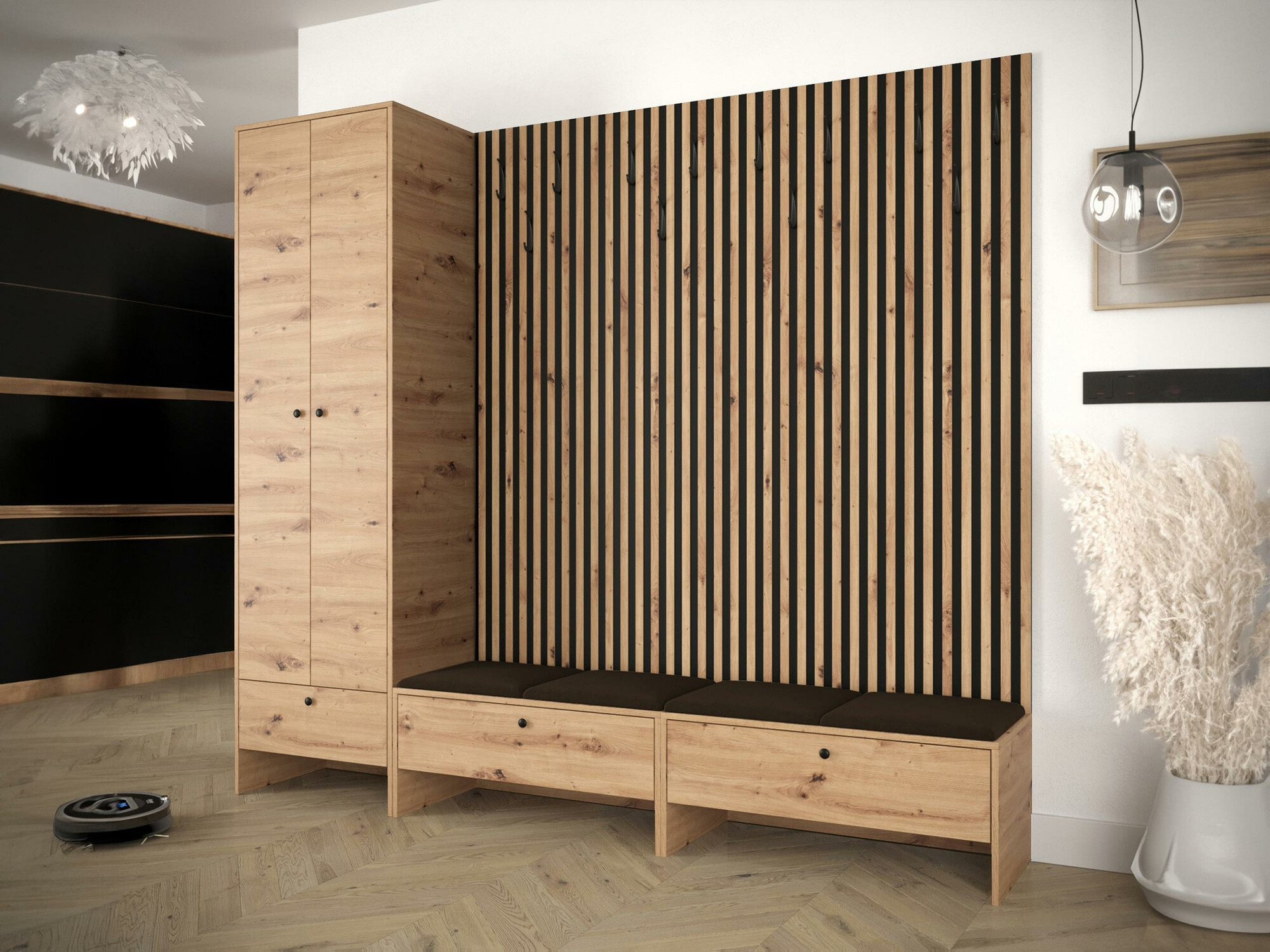 Set arredo da corridoio Donio VI (Rovere Artisan + Manila 04)
