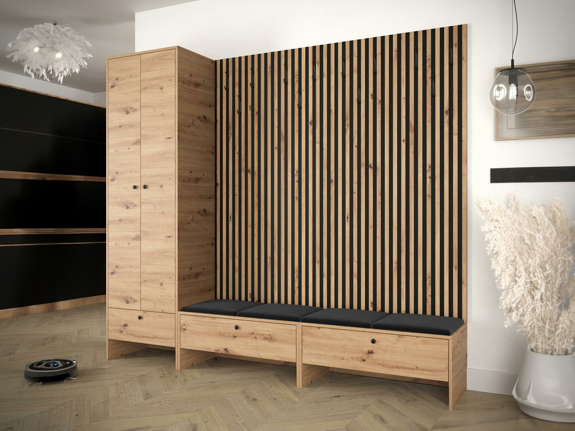 Set arredo da corridoio Donio VI (Rovere Artisan + Manila 18)