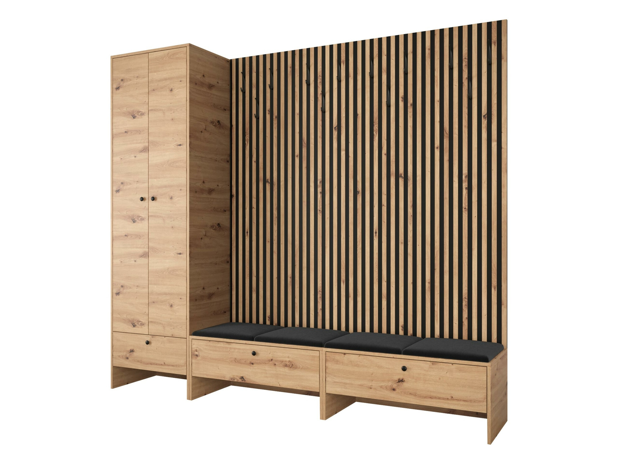 Set arredo da corridoio Donio VI (Rovere Artisan + Manila 18)