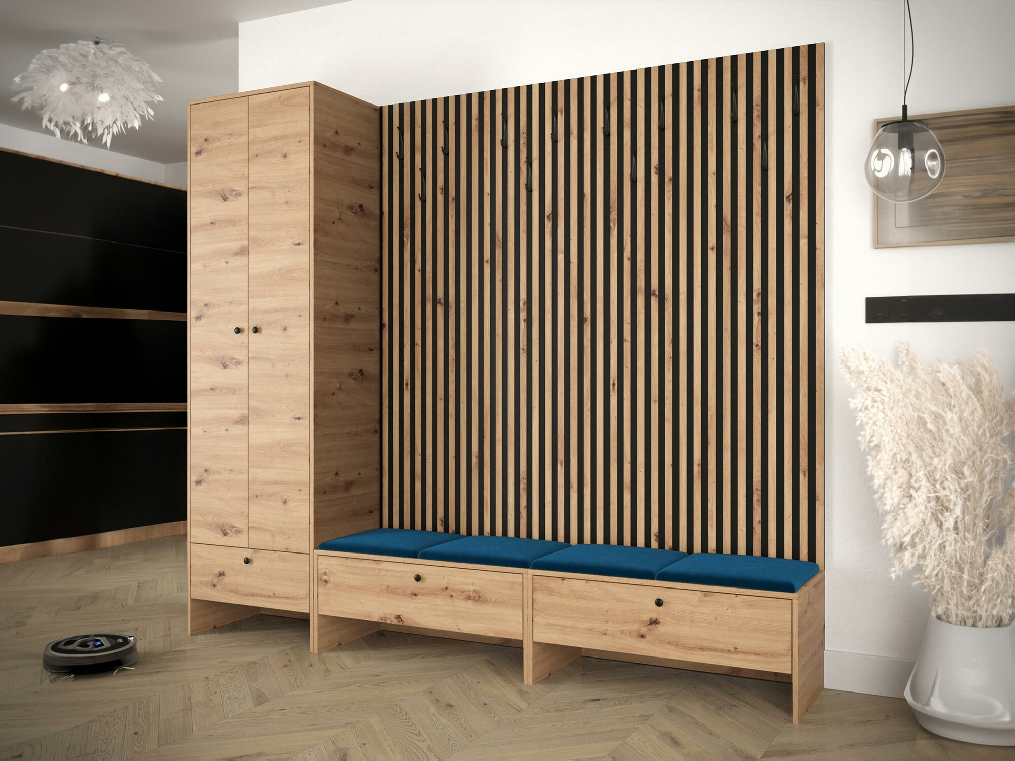 Set arredo da corridoio Donio VI (Rovere Artisan + Manila 26)