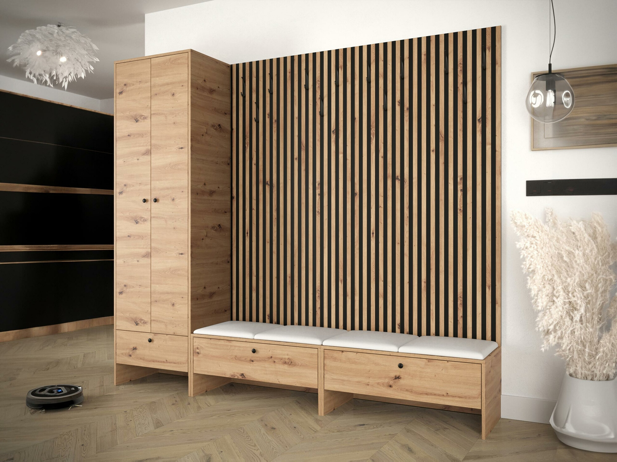 Set arredo da corridoio Donio VI (Rovere Artisan + Soft 017)
