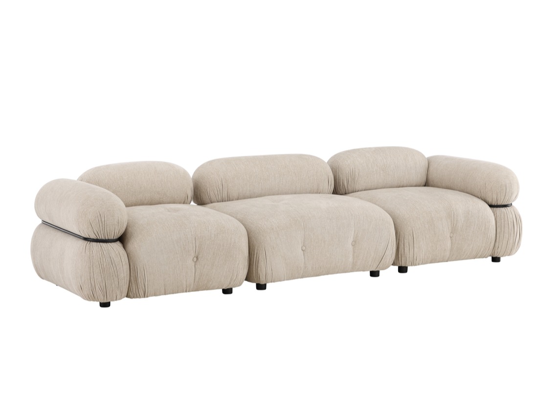 Divano componibile Evardale 104 (Beige + Nero)