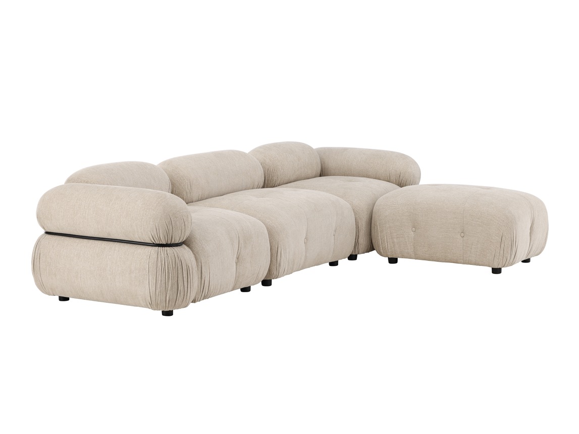 Divano componibile Evardale 104 (Beige + Nero)