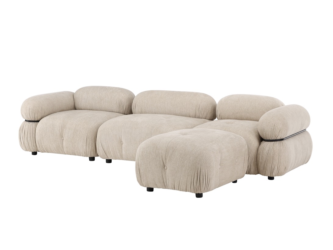 Divano componibile Evardale 104 (Beige + Nero)