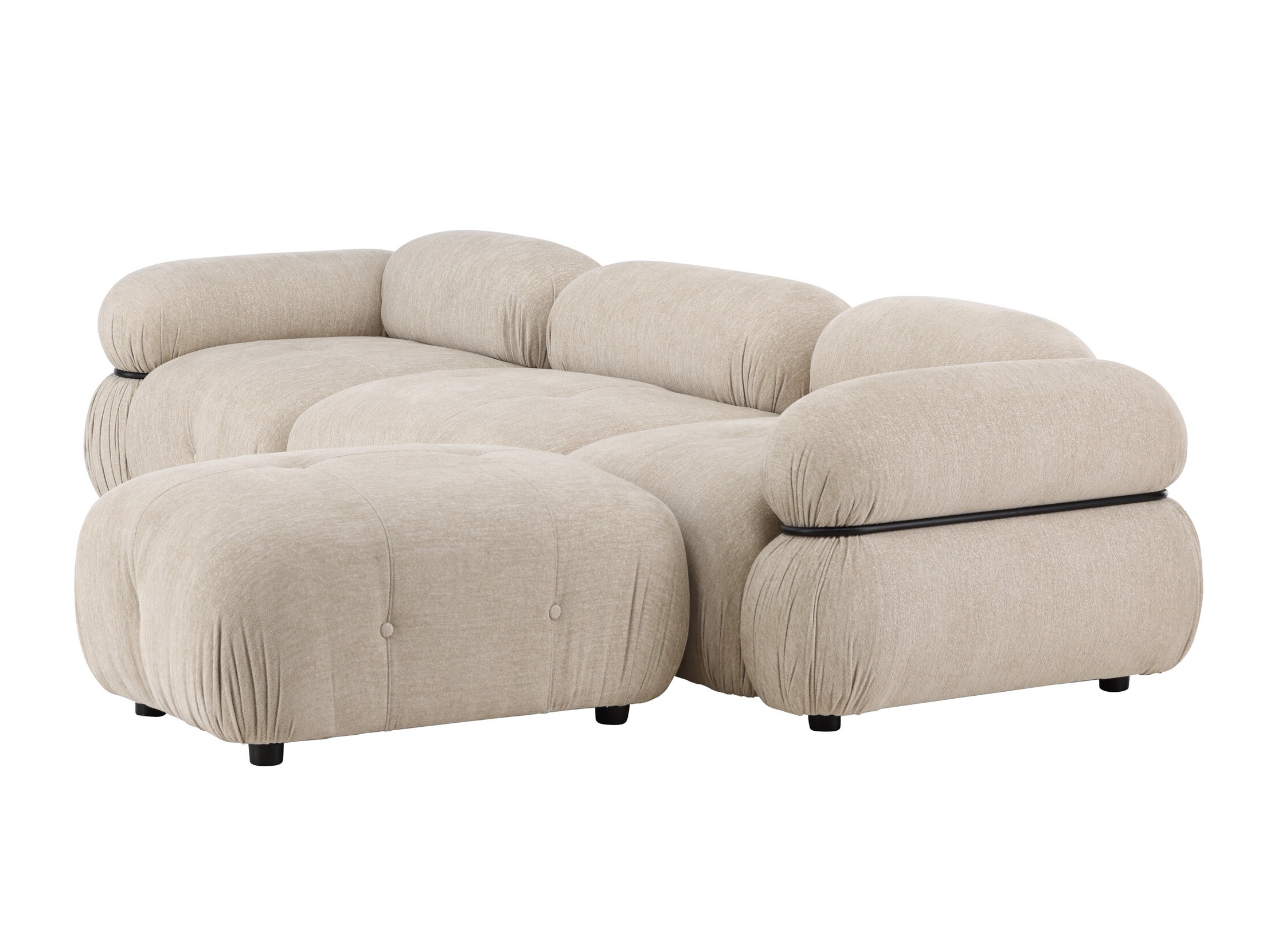 Divano componibile Evardale 104 (Beige + Nero)