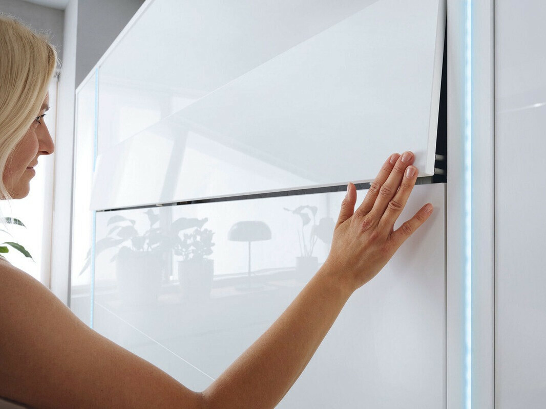 Set di mobili Concept Pro Lenart Levfere 139 (Bianco lucido + Bianco + Blu)