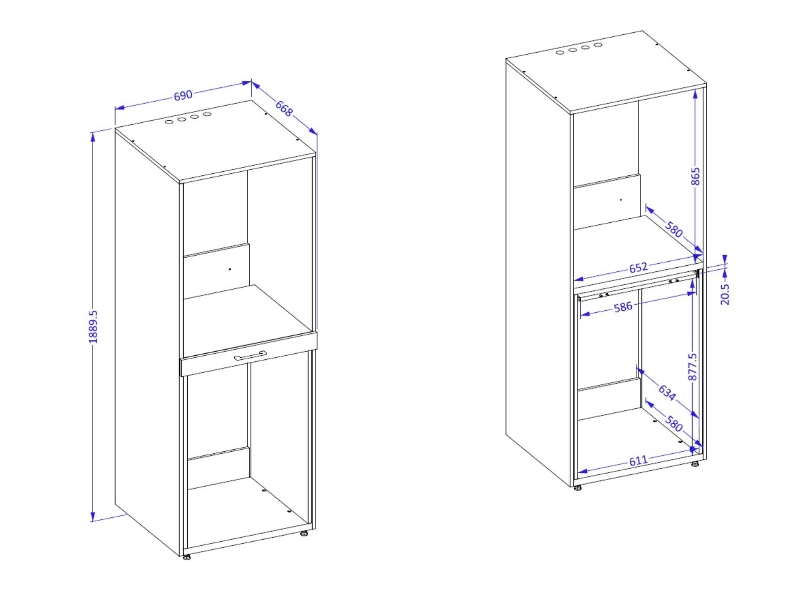 Mensola del bagno Novdele 103 (Bianco)