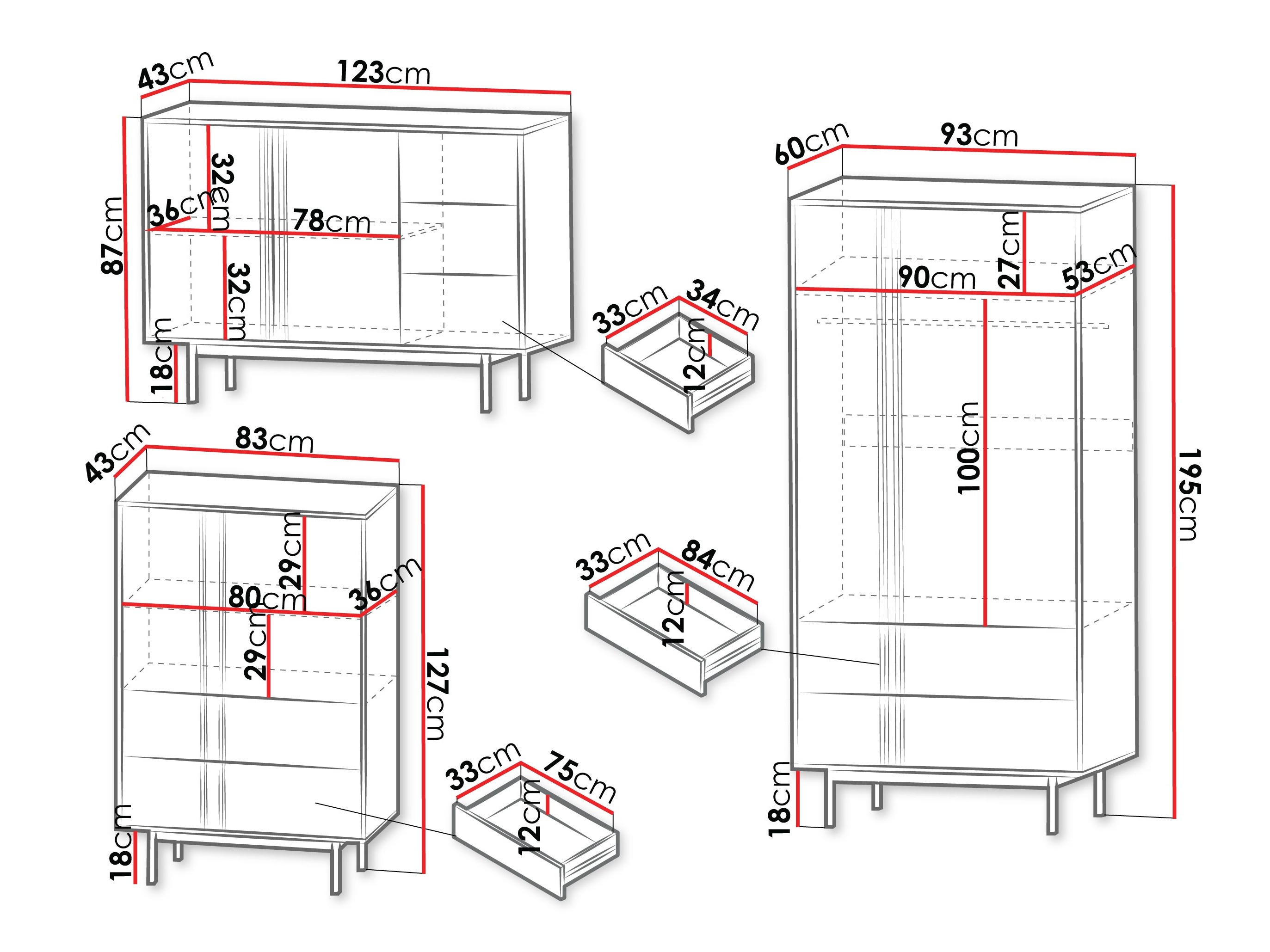 Parete attrezzata Levali 116 (Beige)