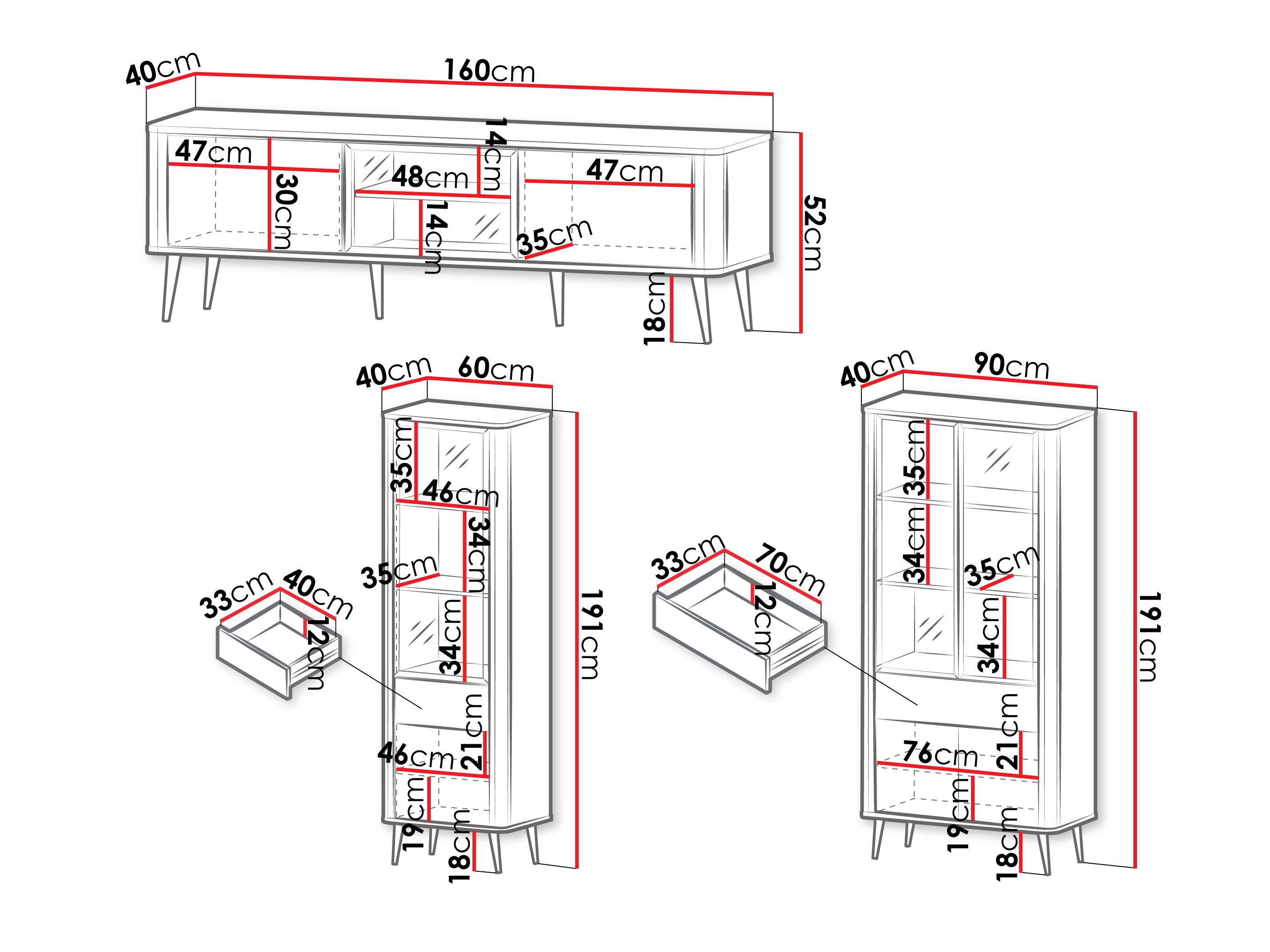 Parete attrezzata Lufela 121 (Cachemire + Marmo grigio)