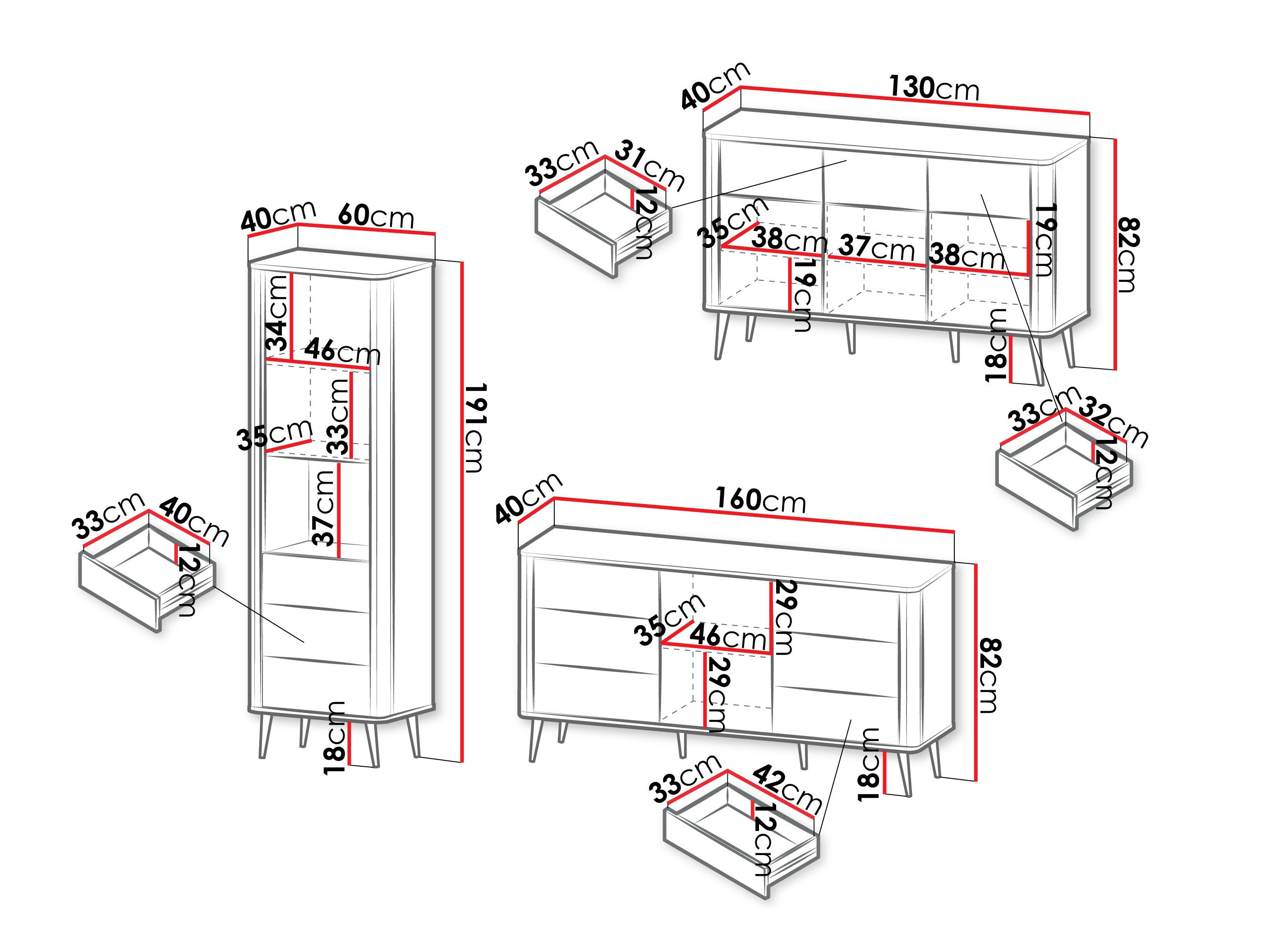 Parete attrezzata Lufela 122 (Cachemire + Noce)