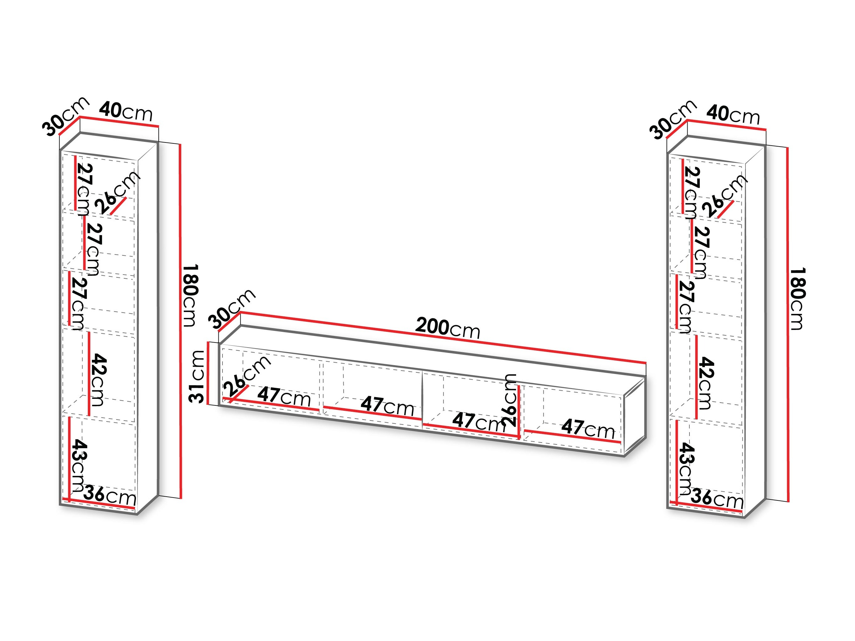 Parete attrezzata Species II (Cachemire)