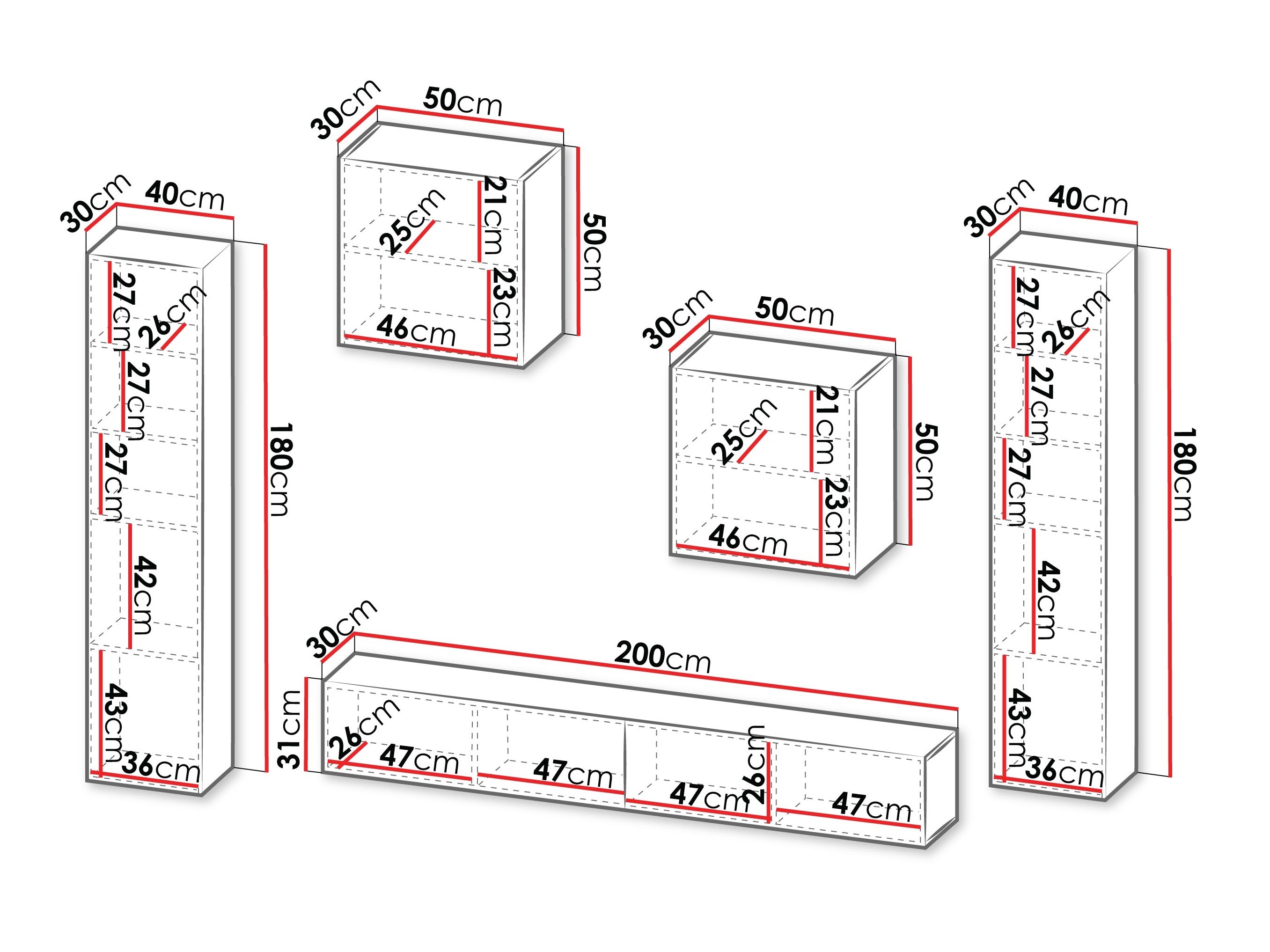Parete attrezzata Species V (Cachemire)