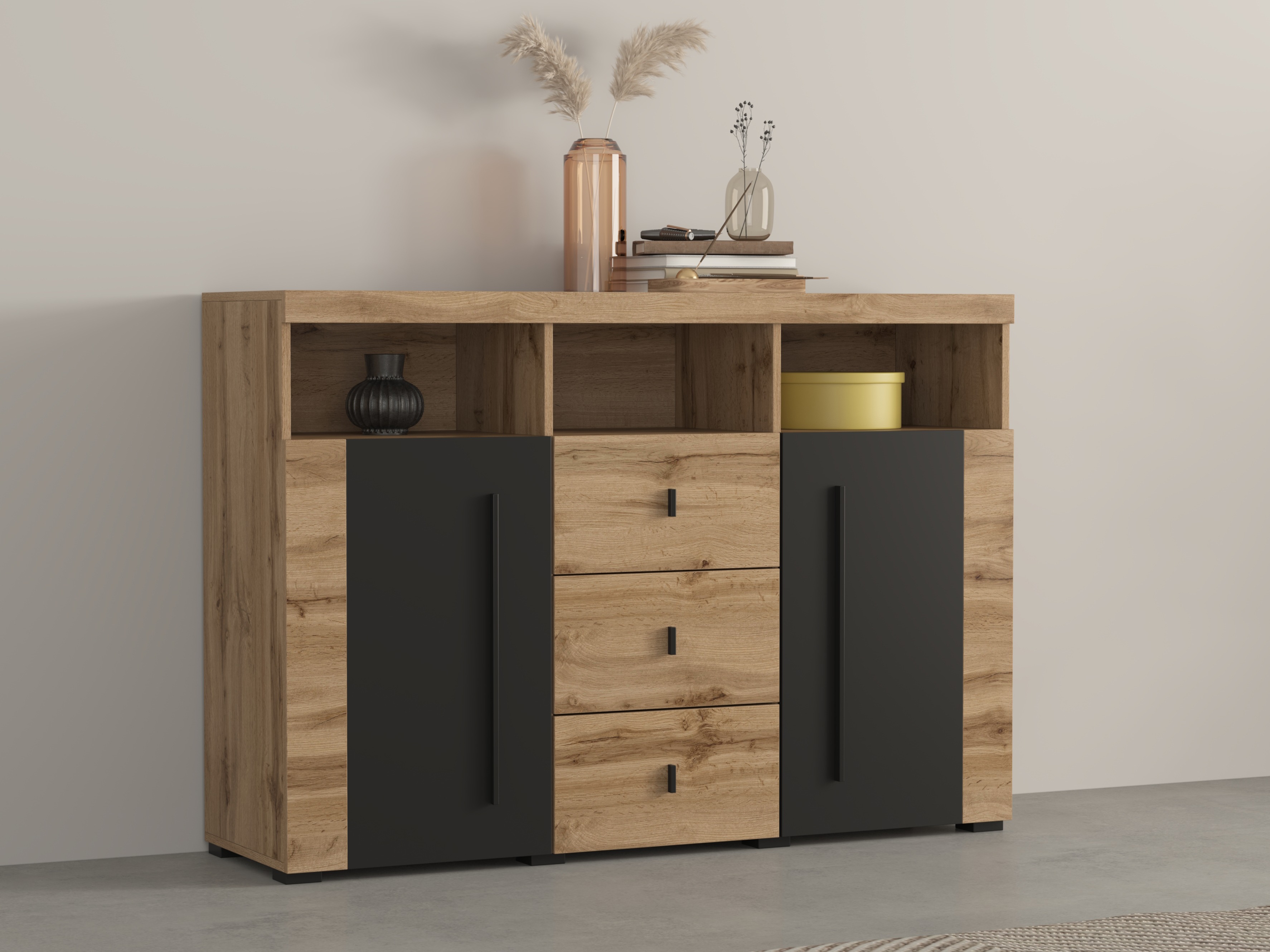 Cassettiera Sorciro 101 (Nero + Quercia di Wotan)