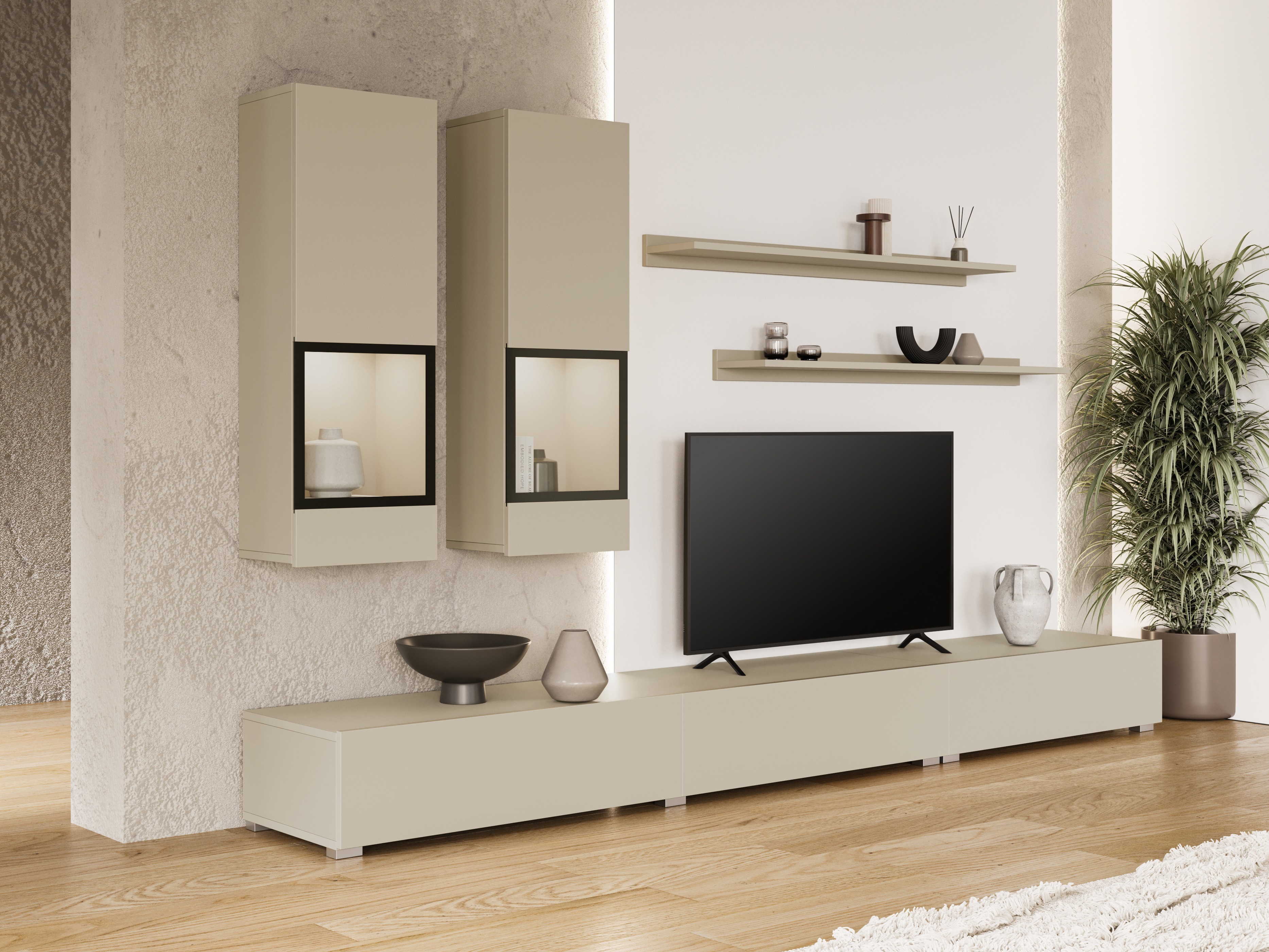 Parete attrezzata Serodeu 100 (Beige)