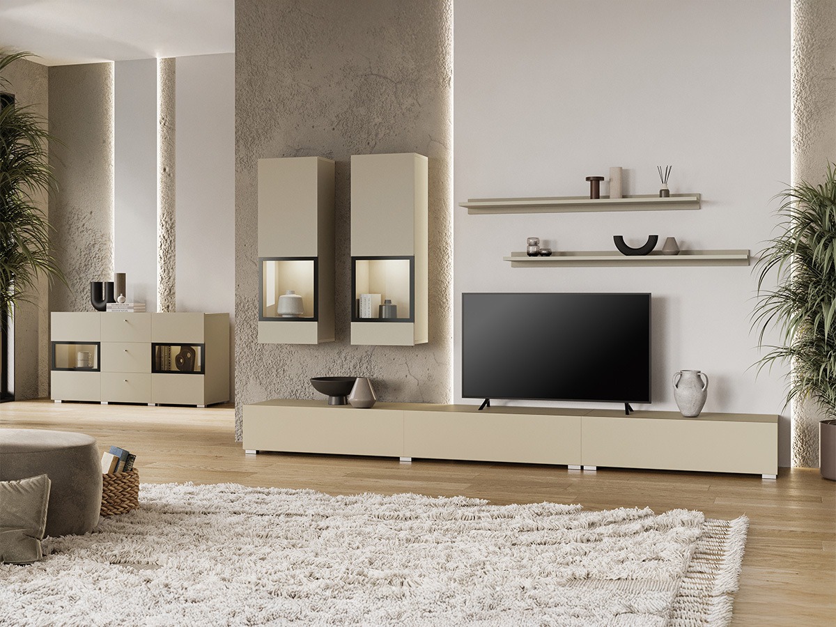 Parete attrezzata Serodeu 100 (Beige)