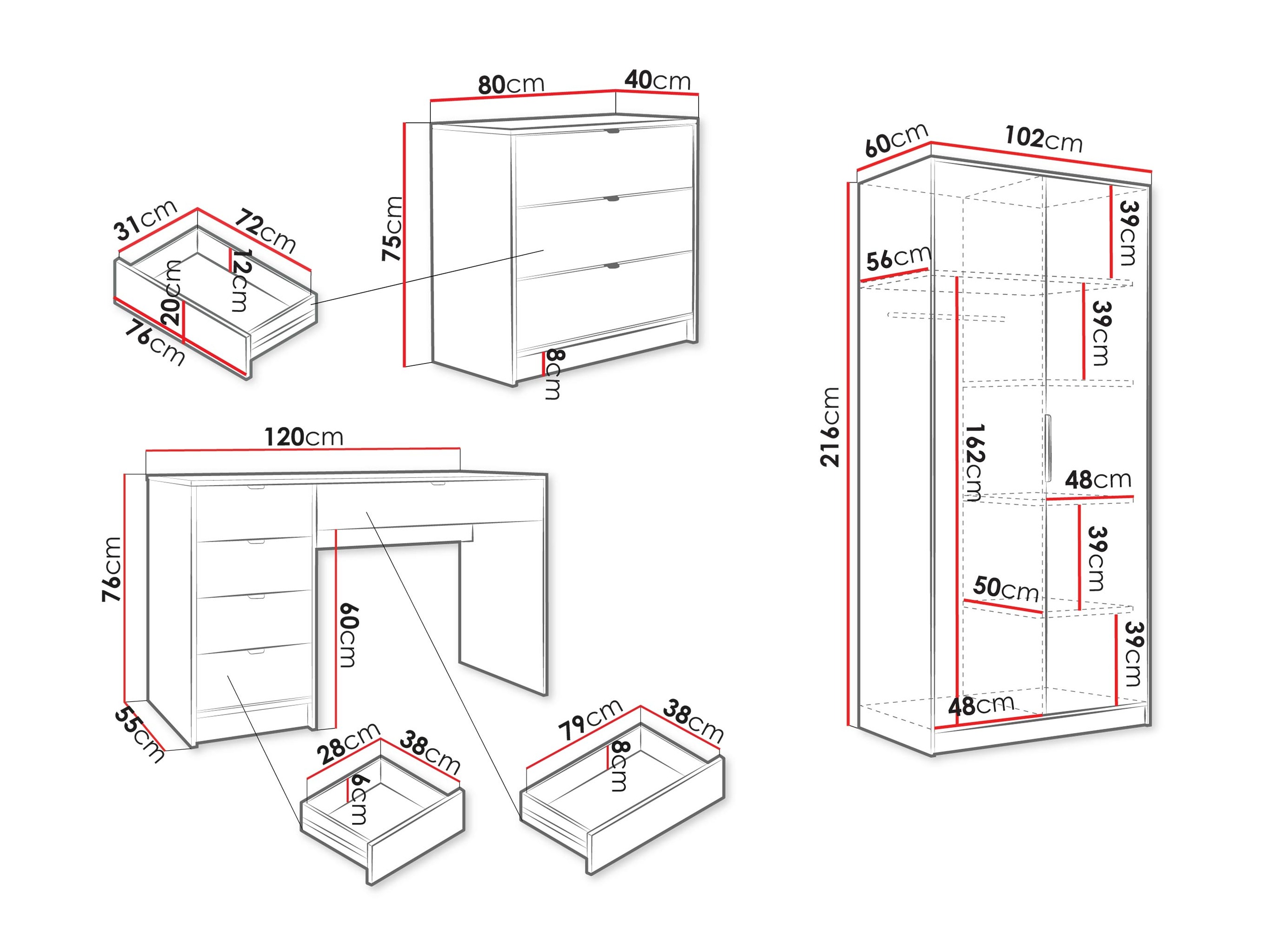 Set ufficio Comfivo Papilio IV (Bianco)
