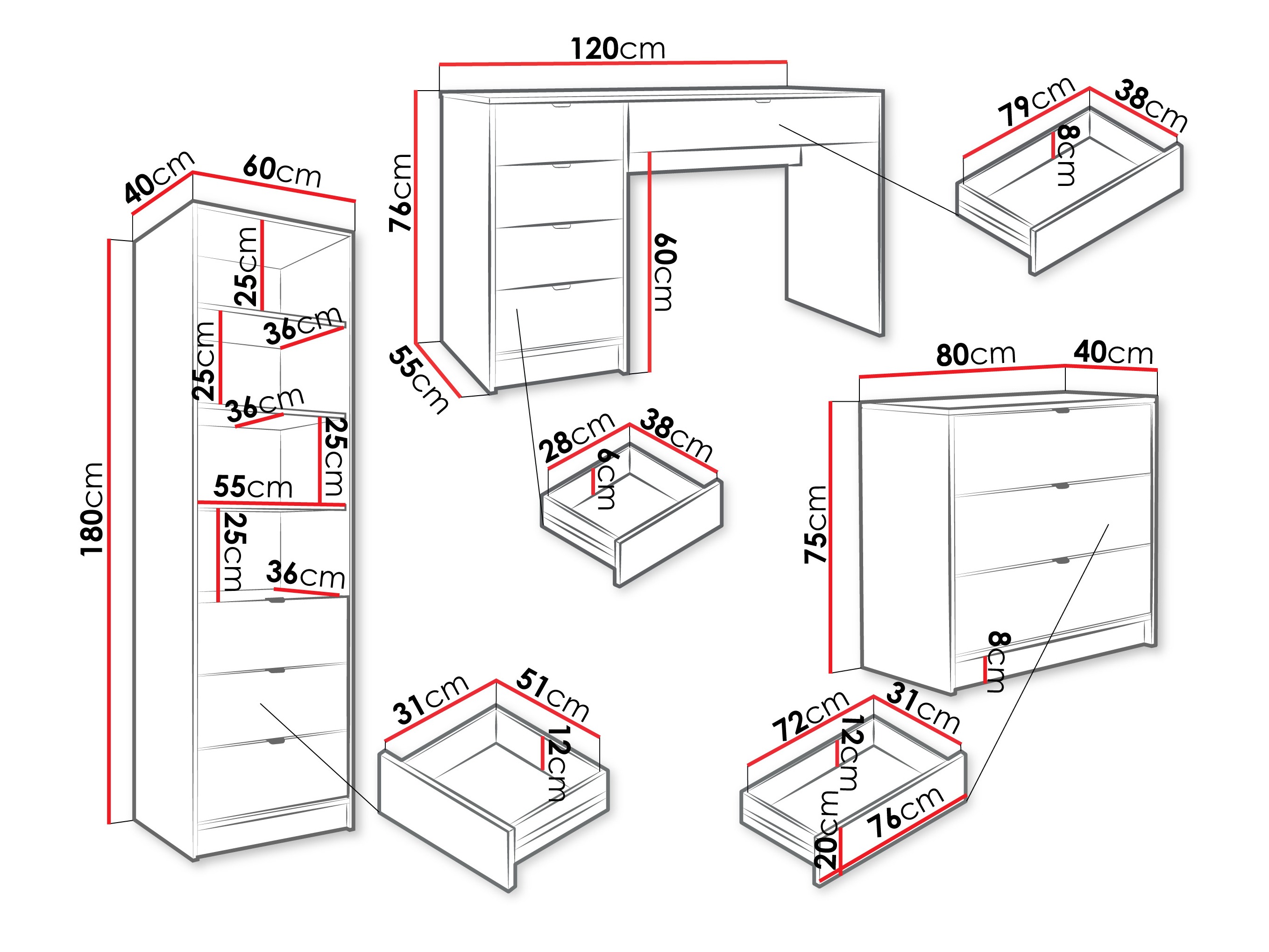 Set ufficio Comfivo Papilio V (Bianco)