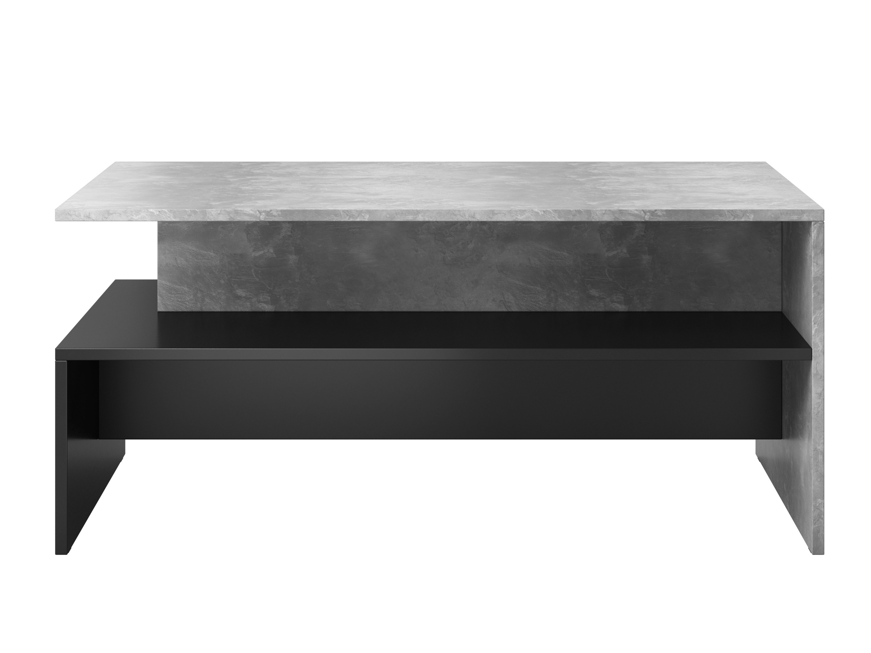 Tavolino da caffè Serodeu 103 (Calcestruzzo + Nero)