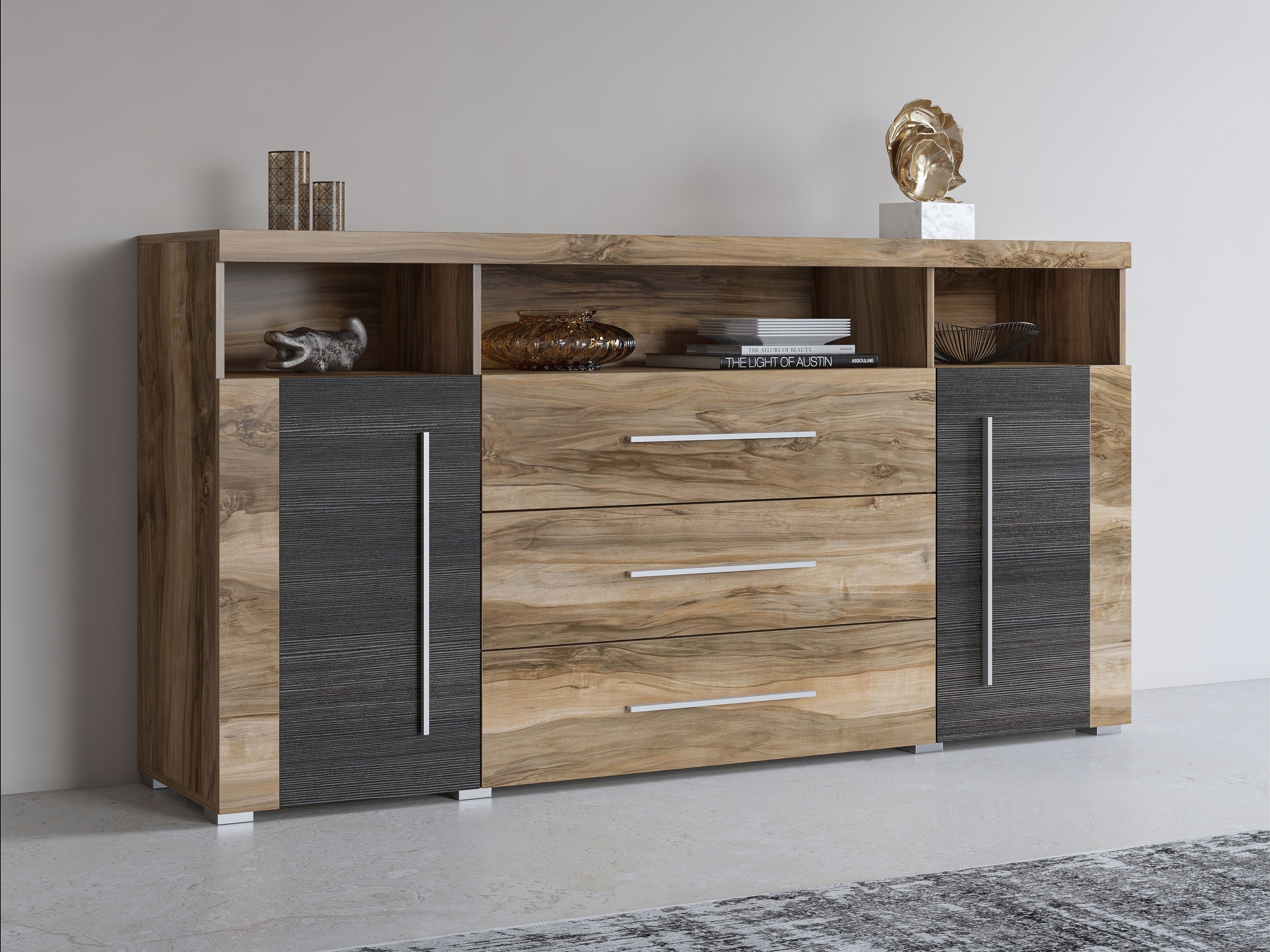 Cassettiera Sorciro 100 (Noce + Rovere moro)