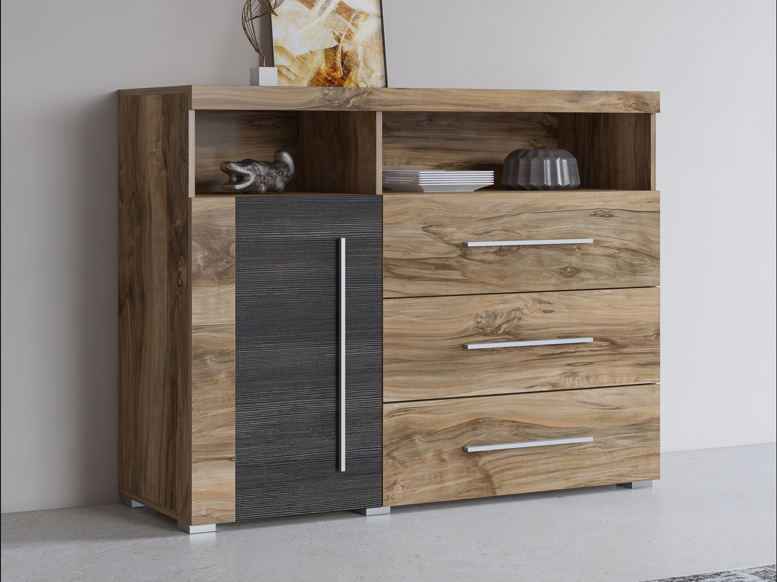 Cassettiera Sorciro 102 (Noce + Rovere moro)