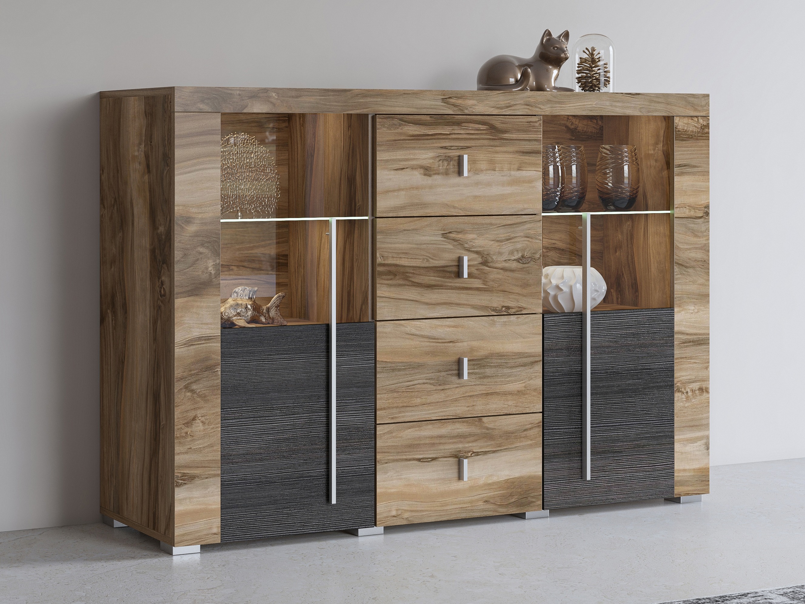 Cassettiera Sorciro 109 (Noce + Rovere moro)