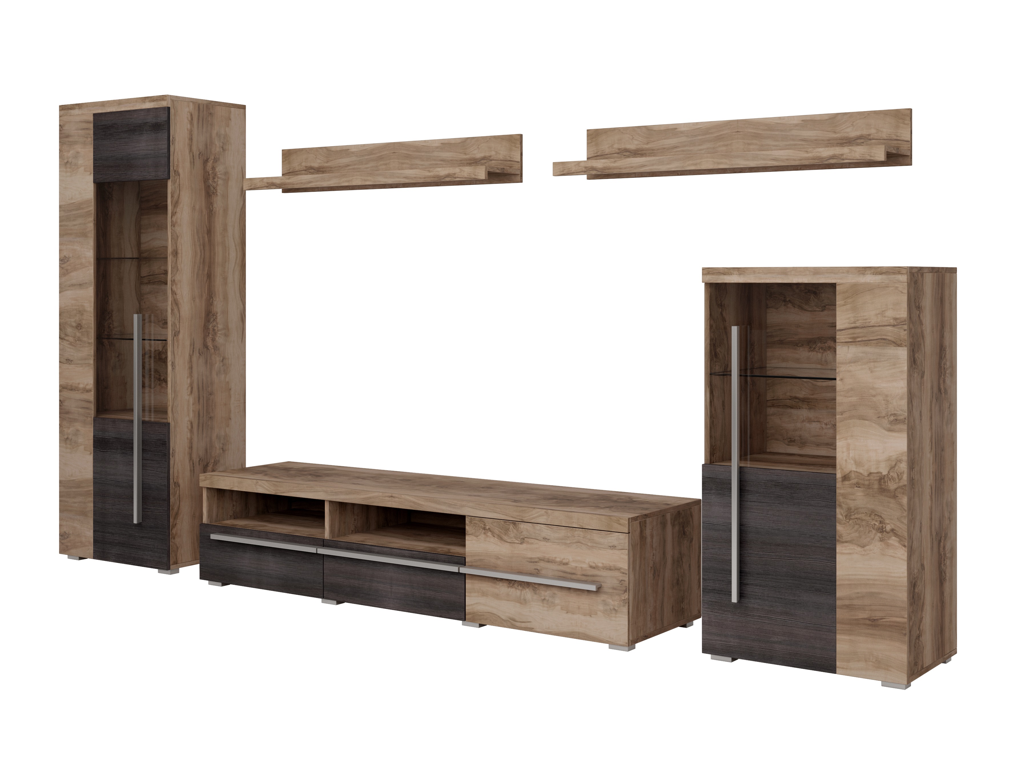 Parete attrezzata Sorciro 103 (Noce + Rovere moro)