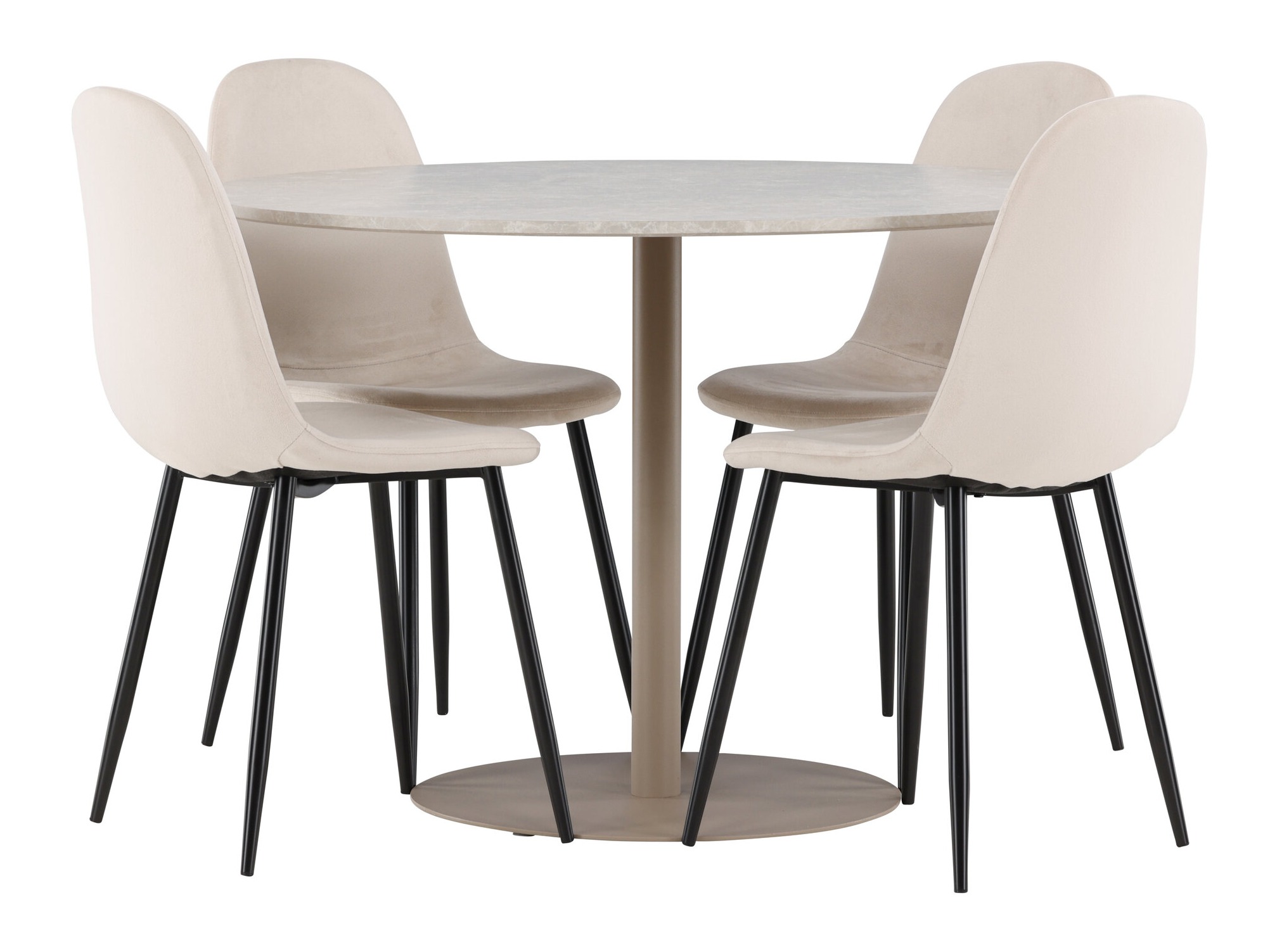 Set sala da pranzo Dallas 4867 (Nero + Beige)