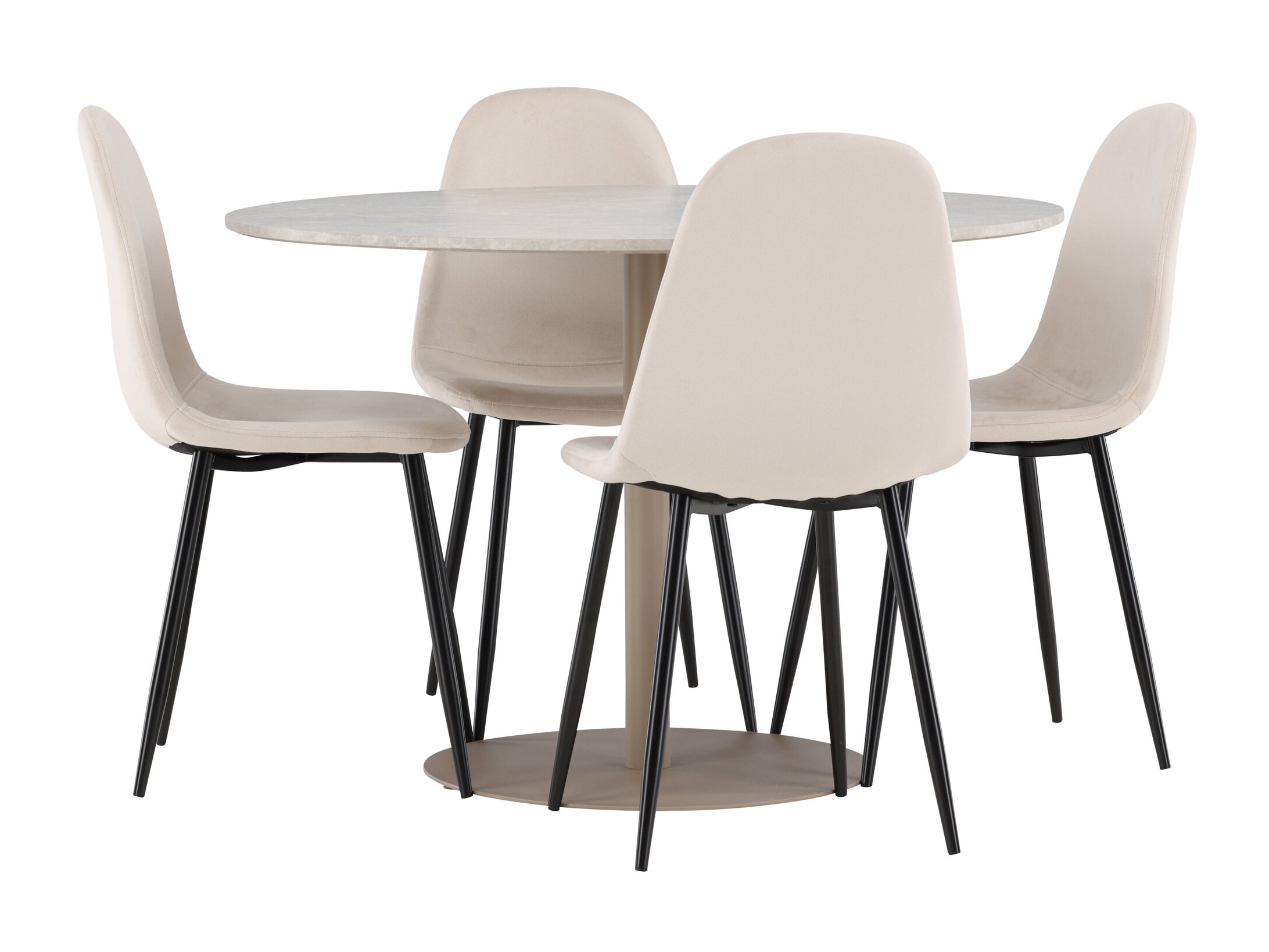 Set sala da pranzo Dallas 4867 (Nero + Beige)