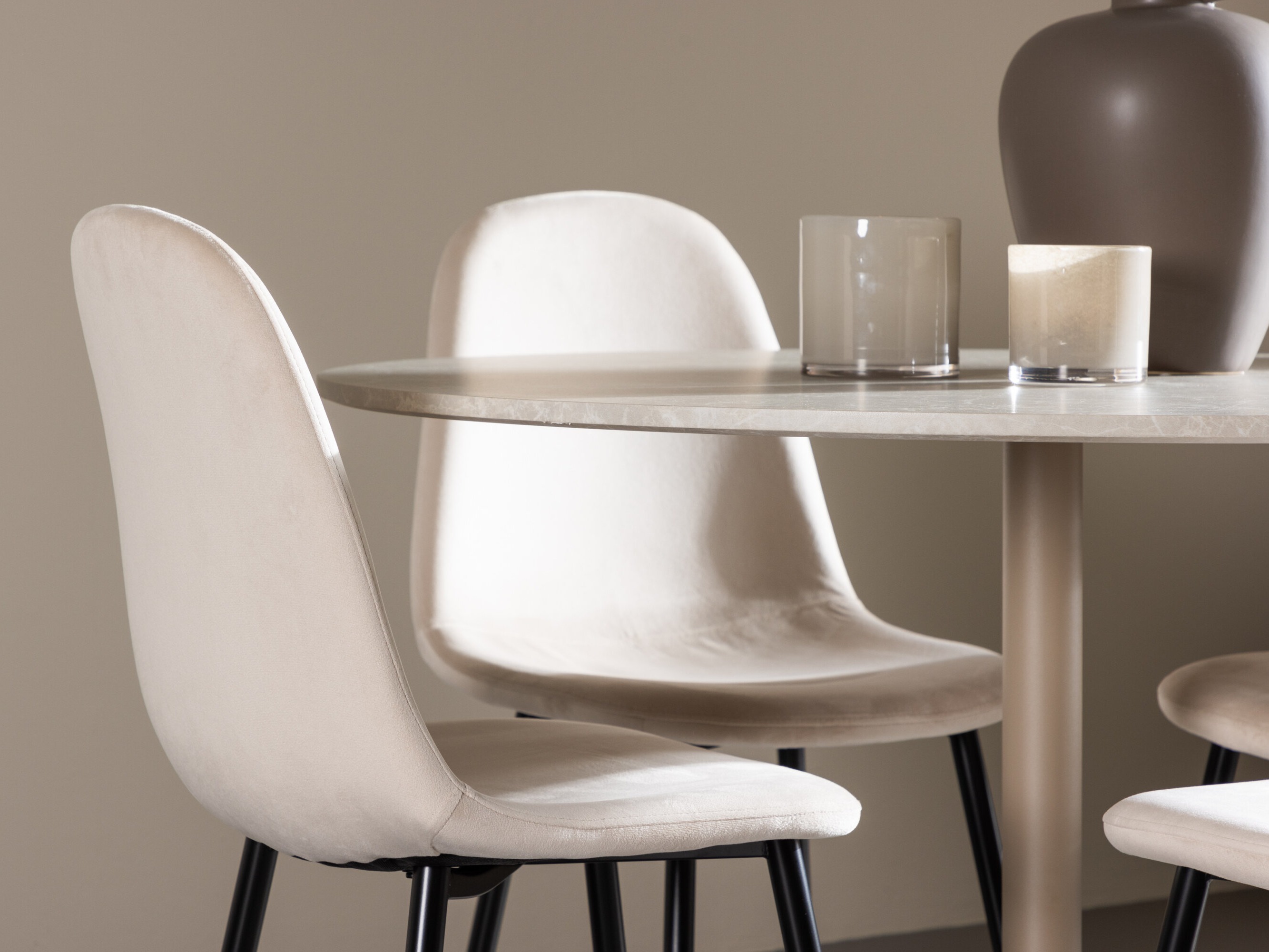 Set sala da pranzo Dallas 4867 (Nero + Beige)