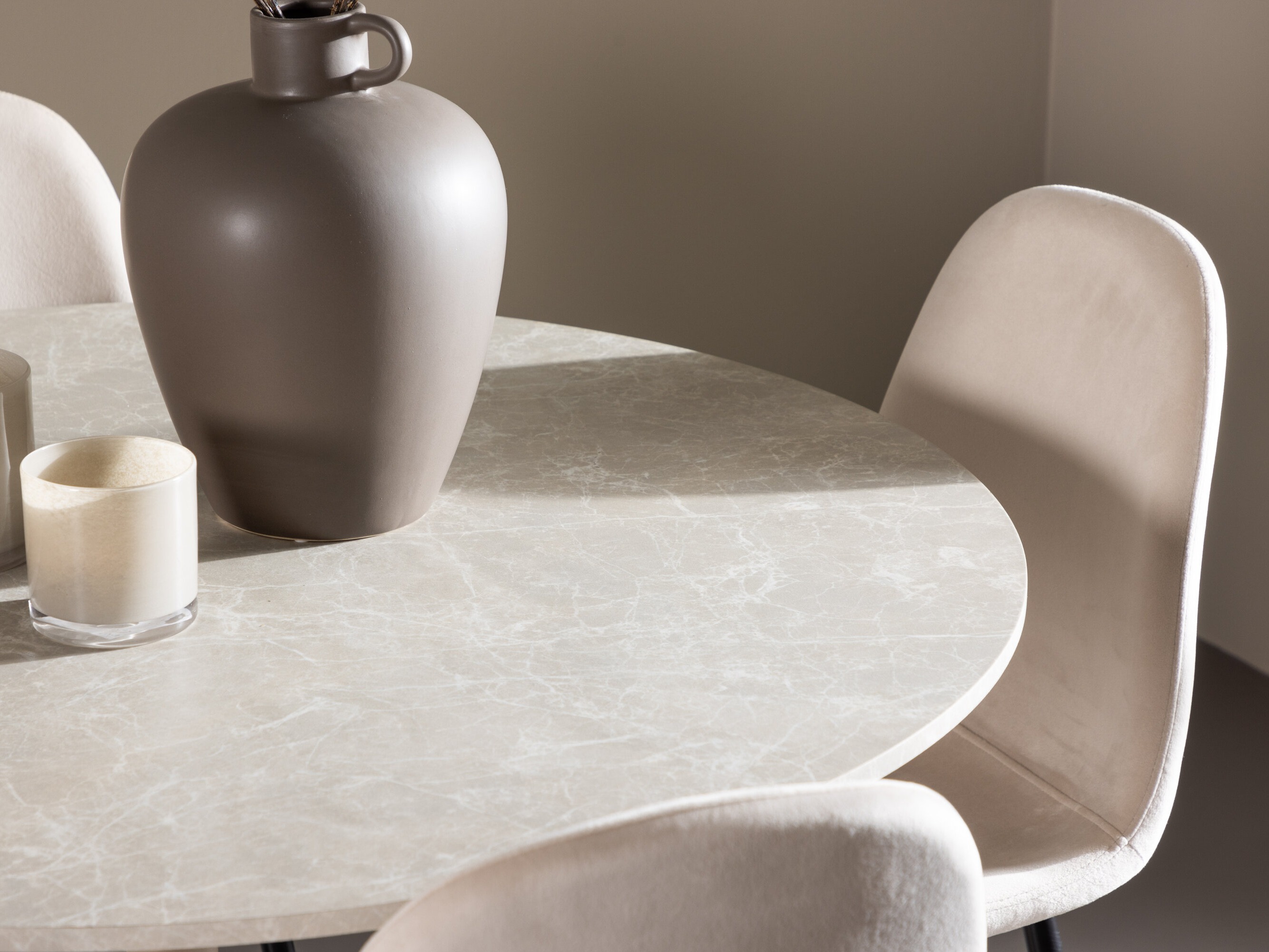 Set sala da pranzo Dallas 4867 (Nero + Beige)